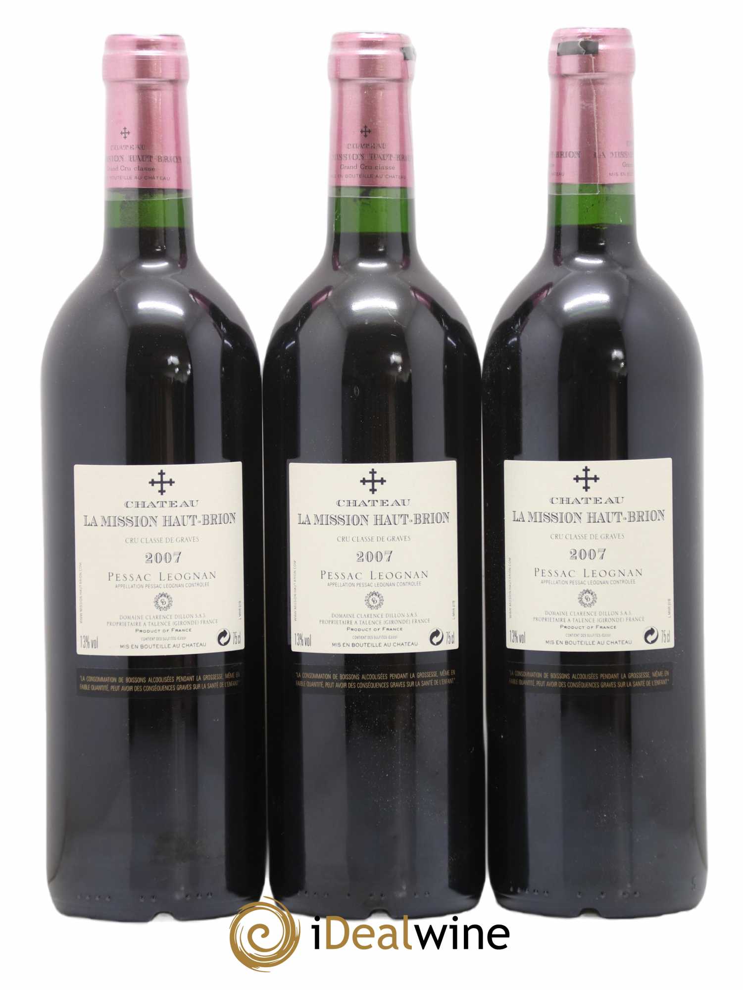 Château la Mission Haut-Brion Cru Classé de Graves 2007 - Lot de 3 bouteilles - 1