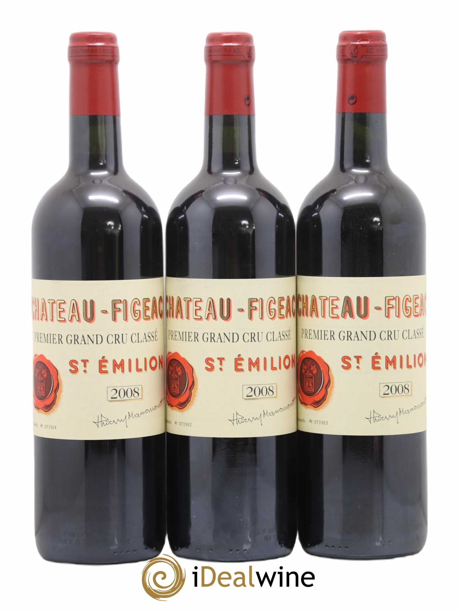 Château Figeac 1er Grand Cru Classé A 2008 - Lot de 3 bouteilles - 0