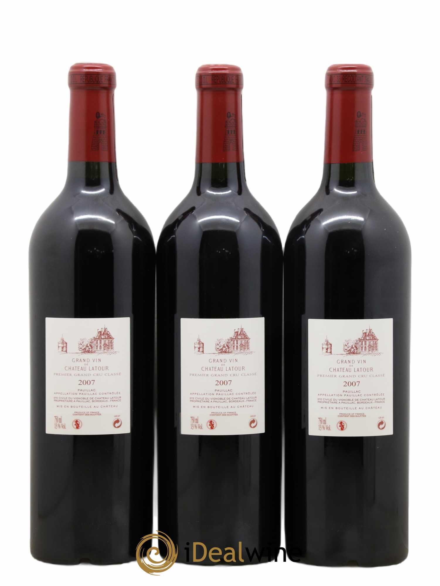Château Latour 1er Grand Cru Classé 2007 - Lot de 3 bouteilles - 1
