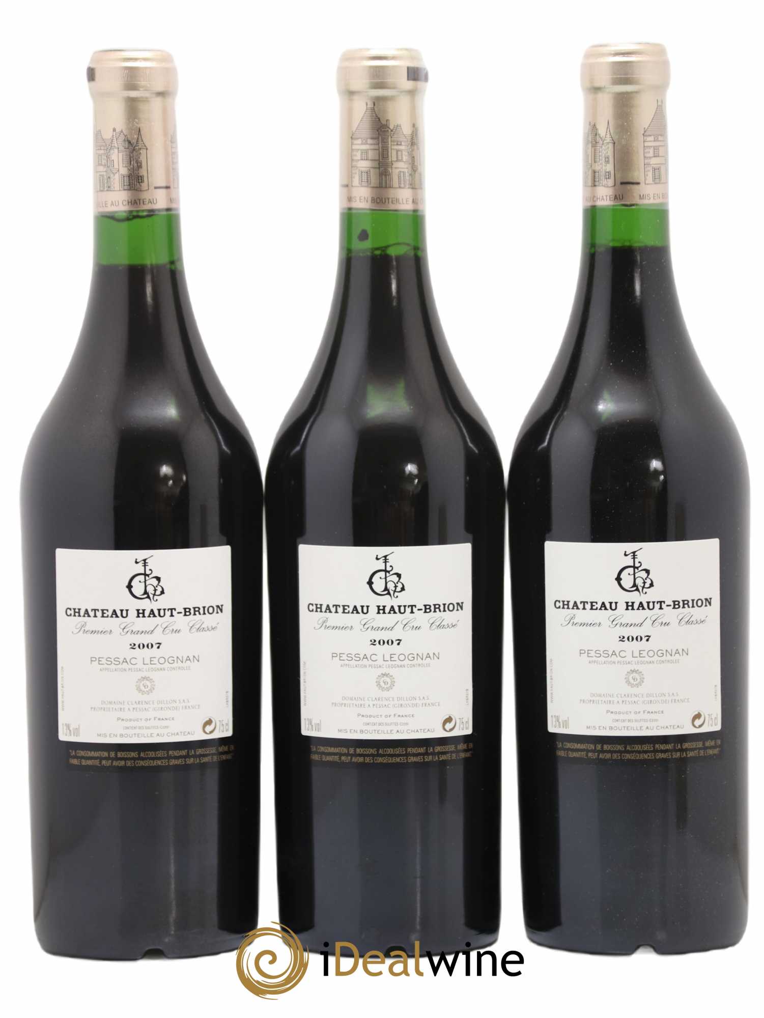 Château Haut Brion 1er Grand Cru Classé 2007 - Lot de 3 bouteilles - 1