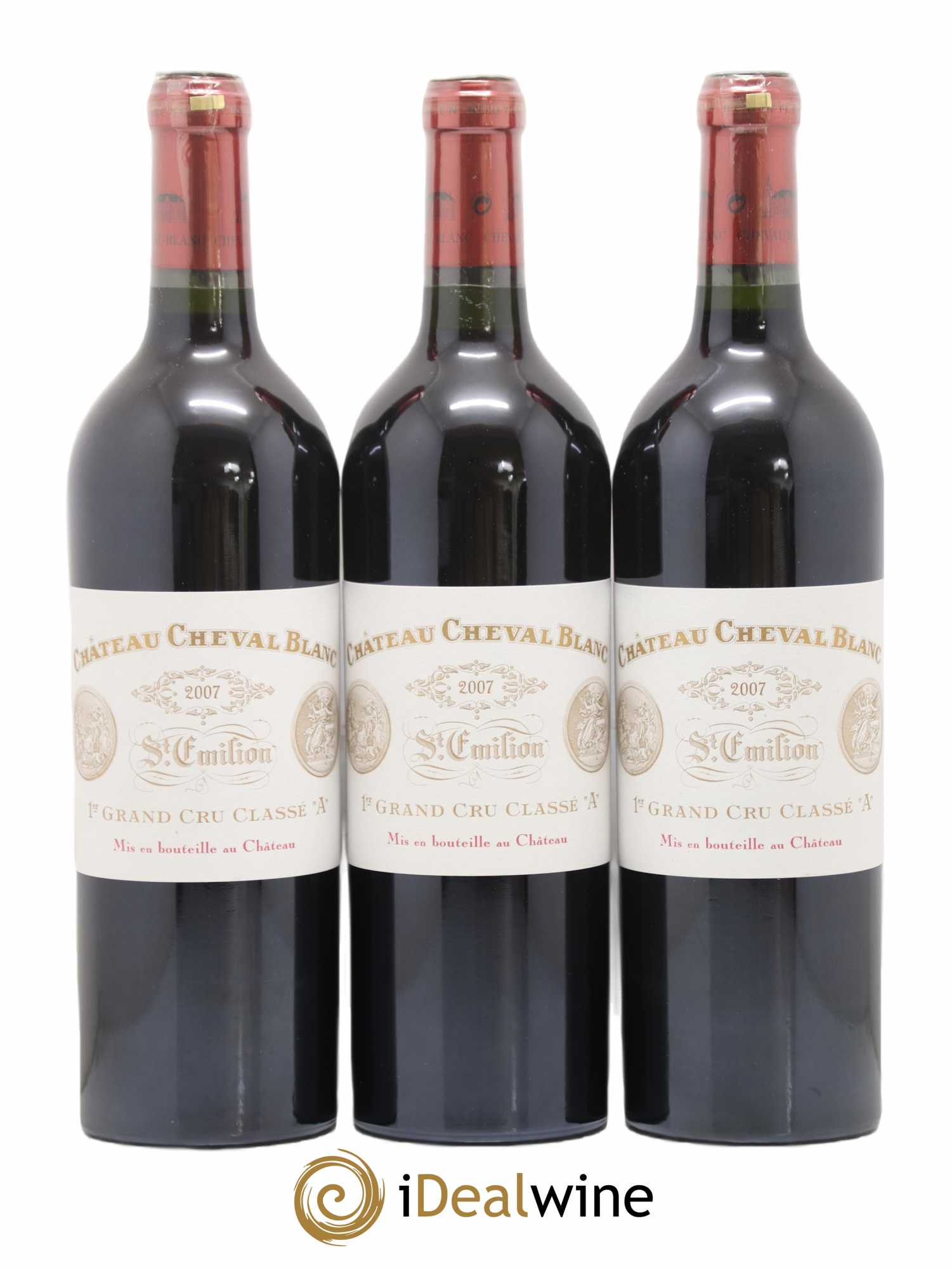 Château Cheval Blanc 1er Grand Cru Classé A 2007 - Lot de 3 bouteilles - 0