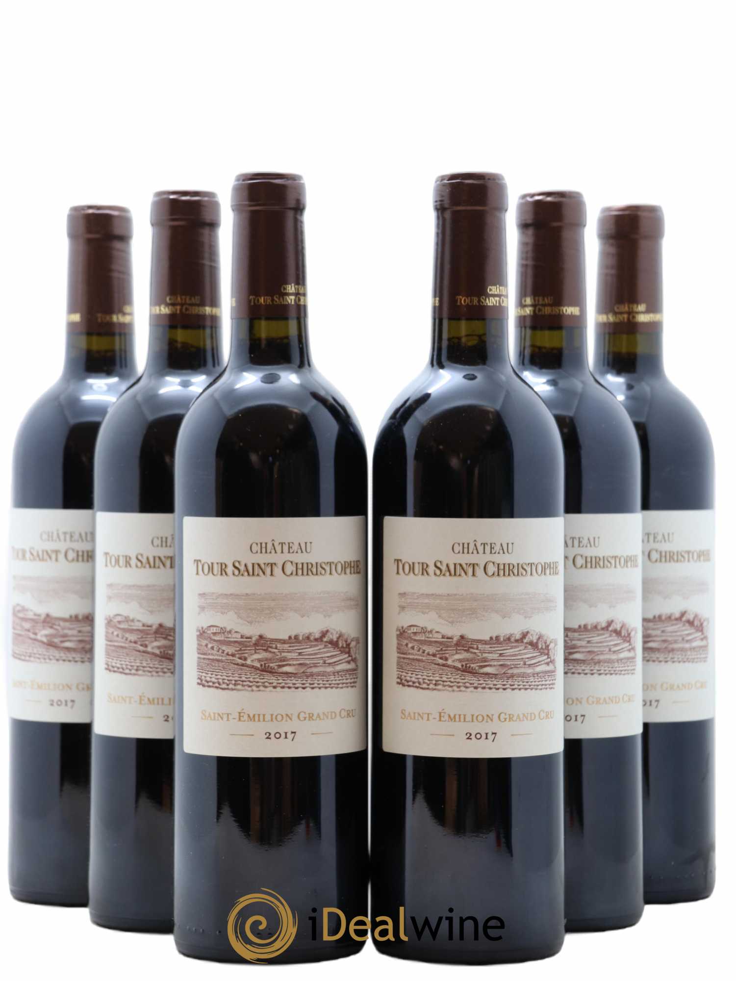 Saint-Émilion Grand Cru Château Tour Saint Christophe 2017 - Lot de 6 bouteilles - 0