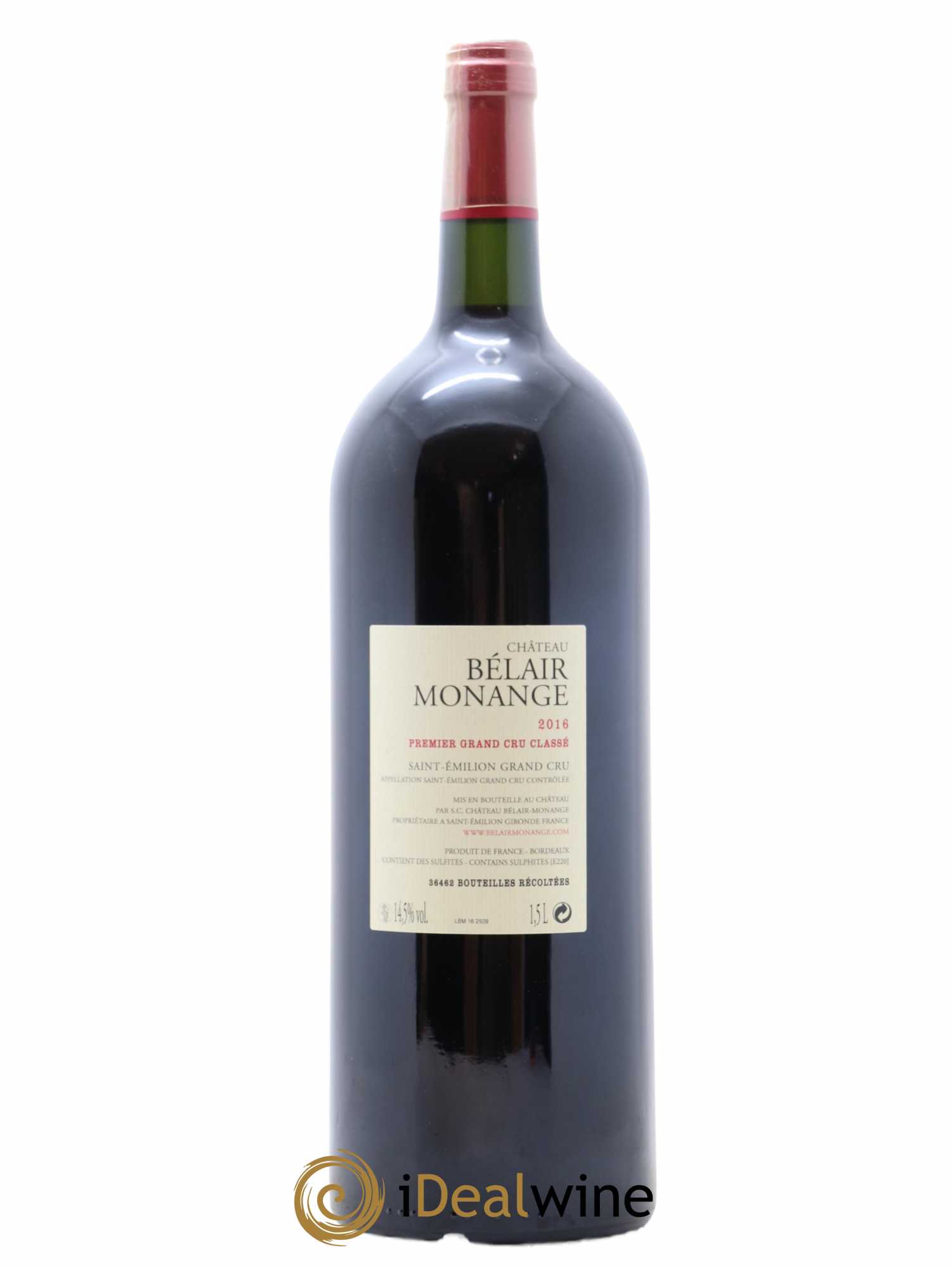 Château Belair (Belair-Monange) 1er Grand Cru Classé B 2016 - Lot de 1 magnum - 1