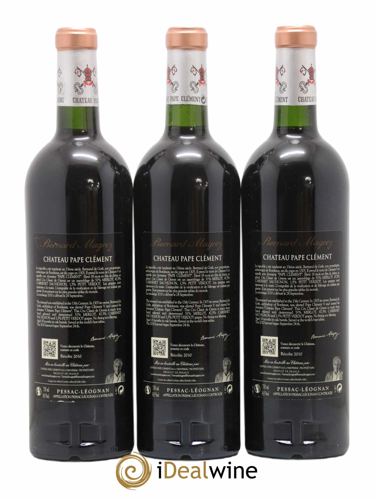 Château Pape Clément Cru Classé de Graves 2010 - Lot de 3 bouteilles - 1