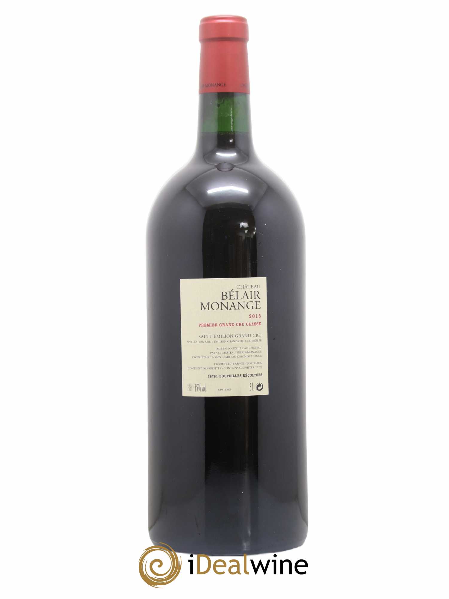 Château Belair (Belair-Monange) 1er Grand Cru Classé B 2015 - Lot de 1 double magnum - 1