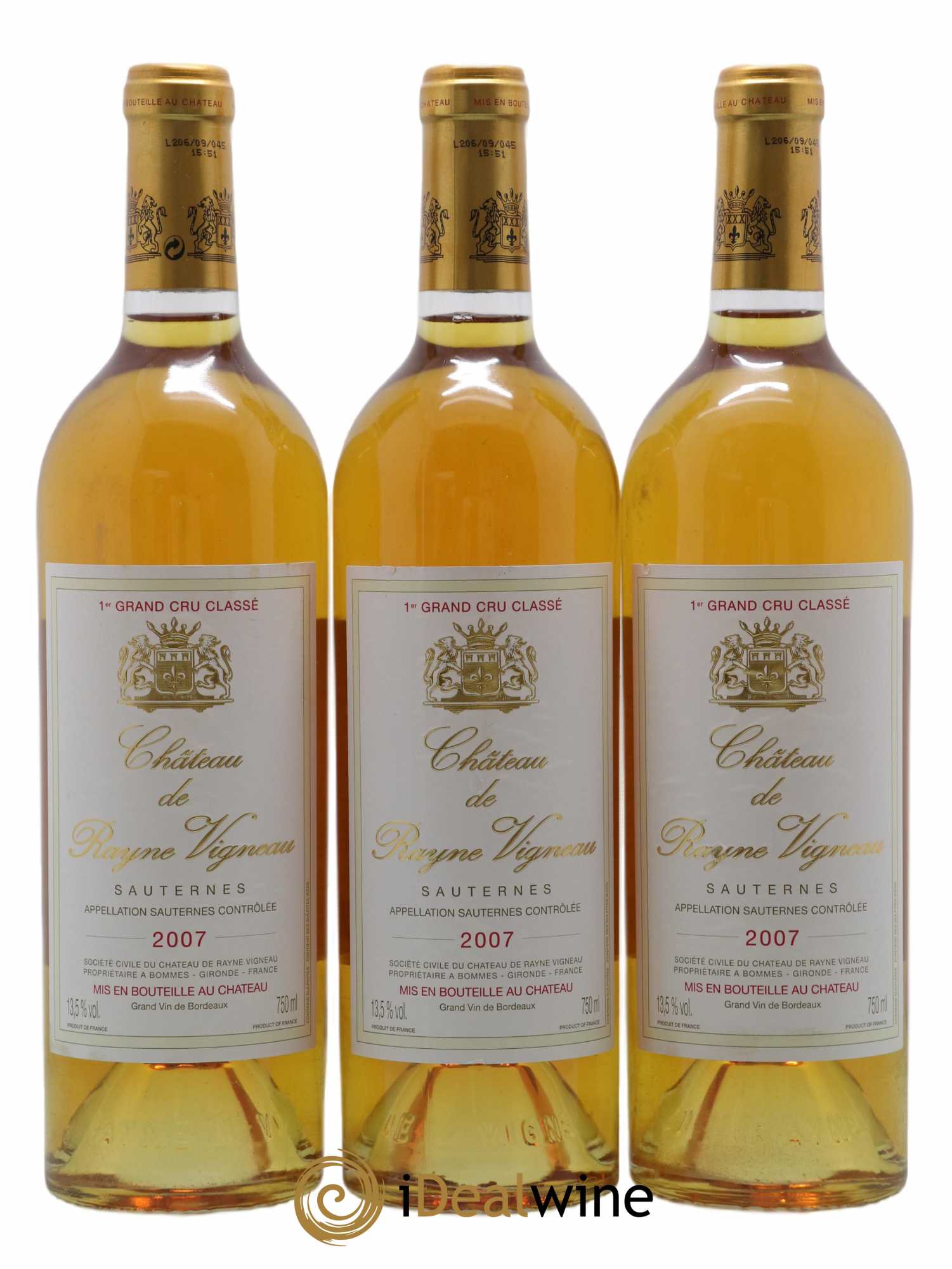 Château de Rayne Vigneau 1er Grand Cru Classé 2007 - Lotto di 6 bottiglie - 1
