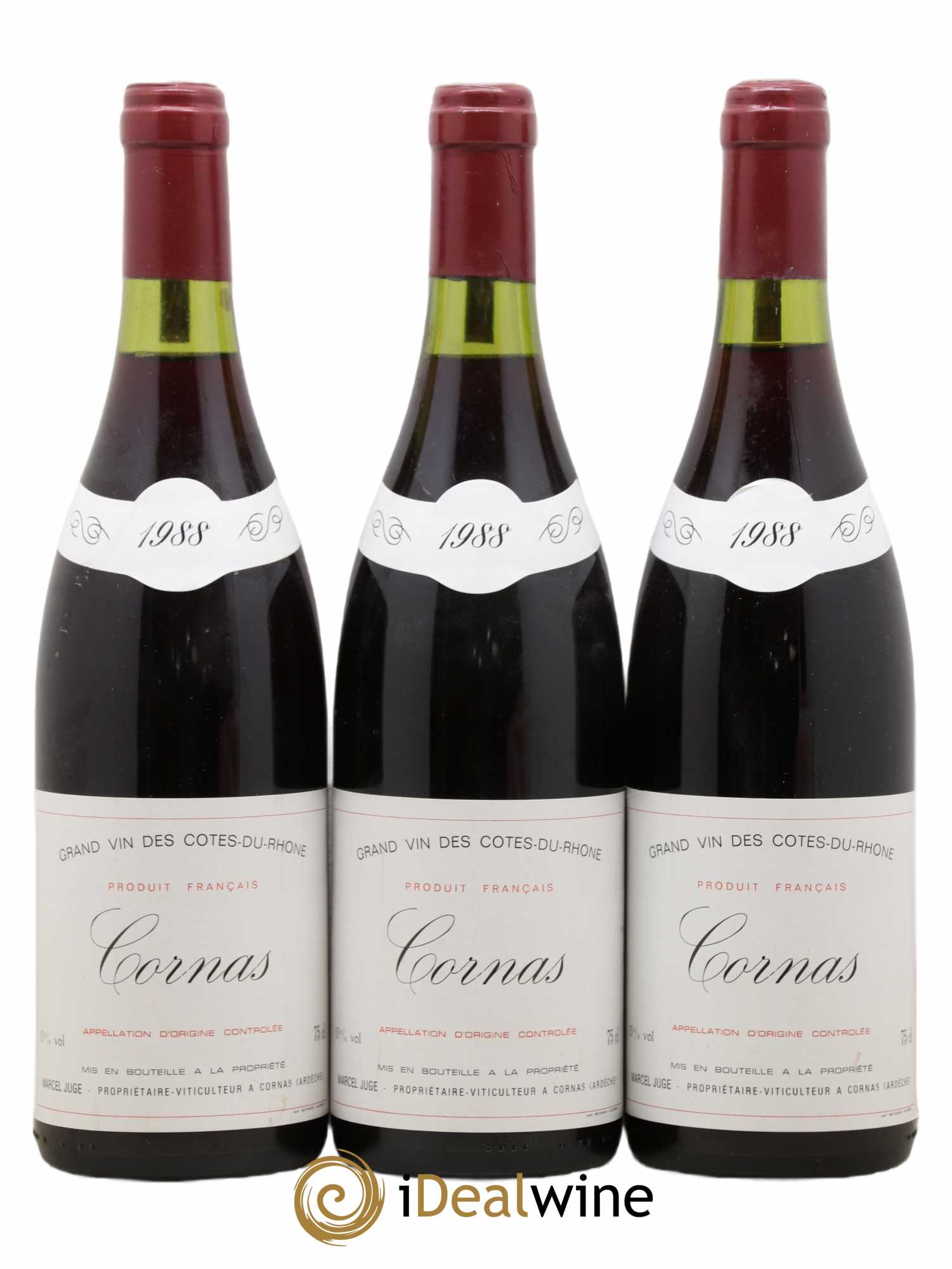 Cornas Marcel Juge 1988 - Lot de 3 bouteilles - 0