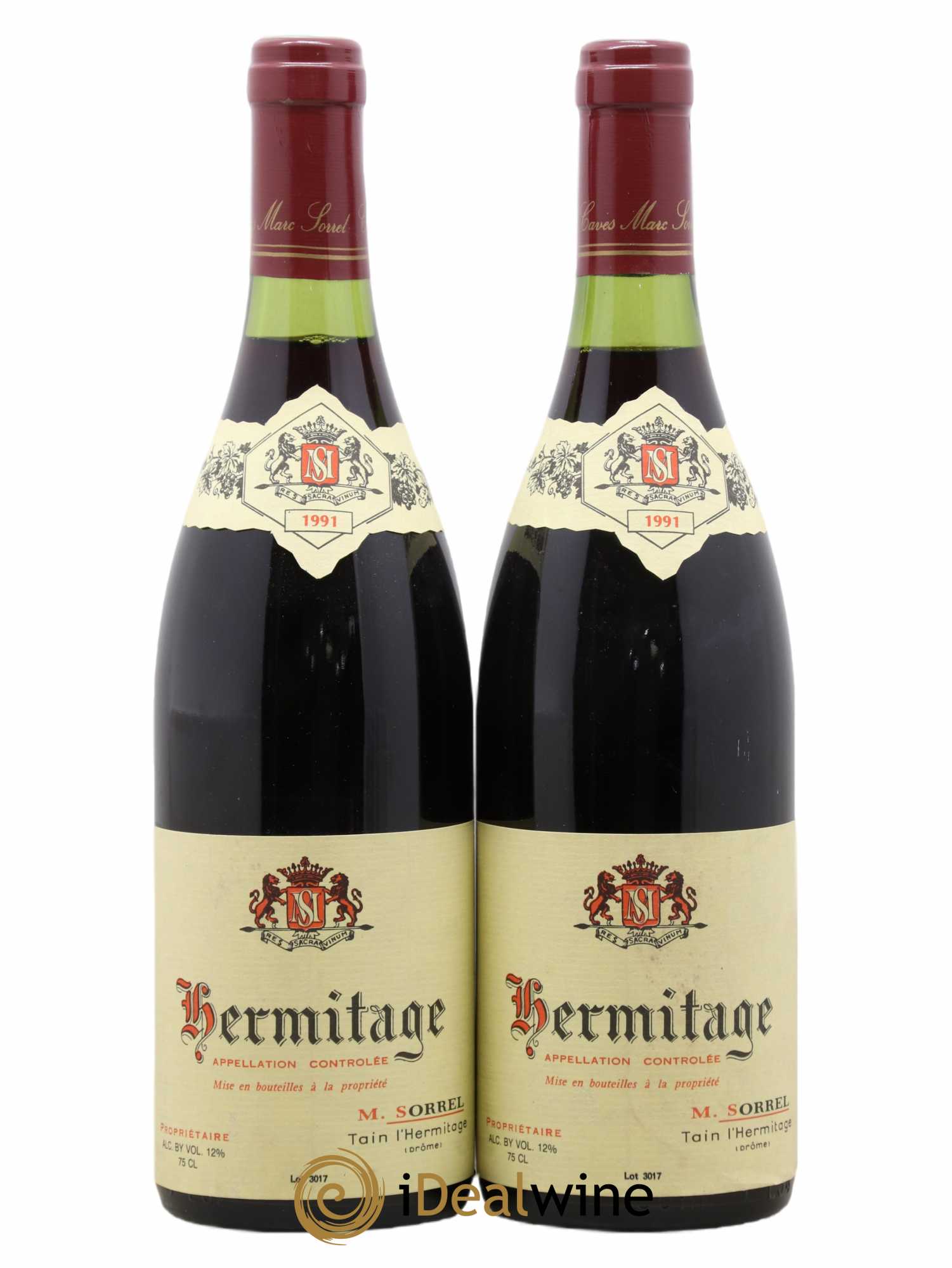 Hermitage Marc Sorrel 1991 - Lot de 2 bouteilles - 0