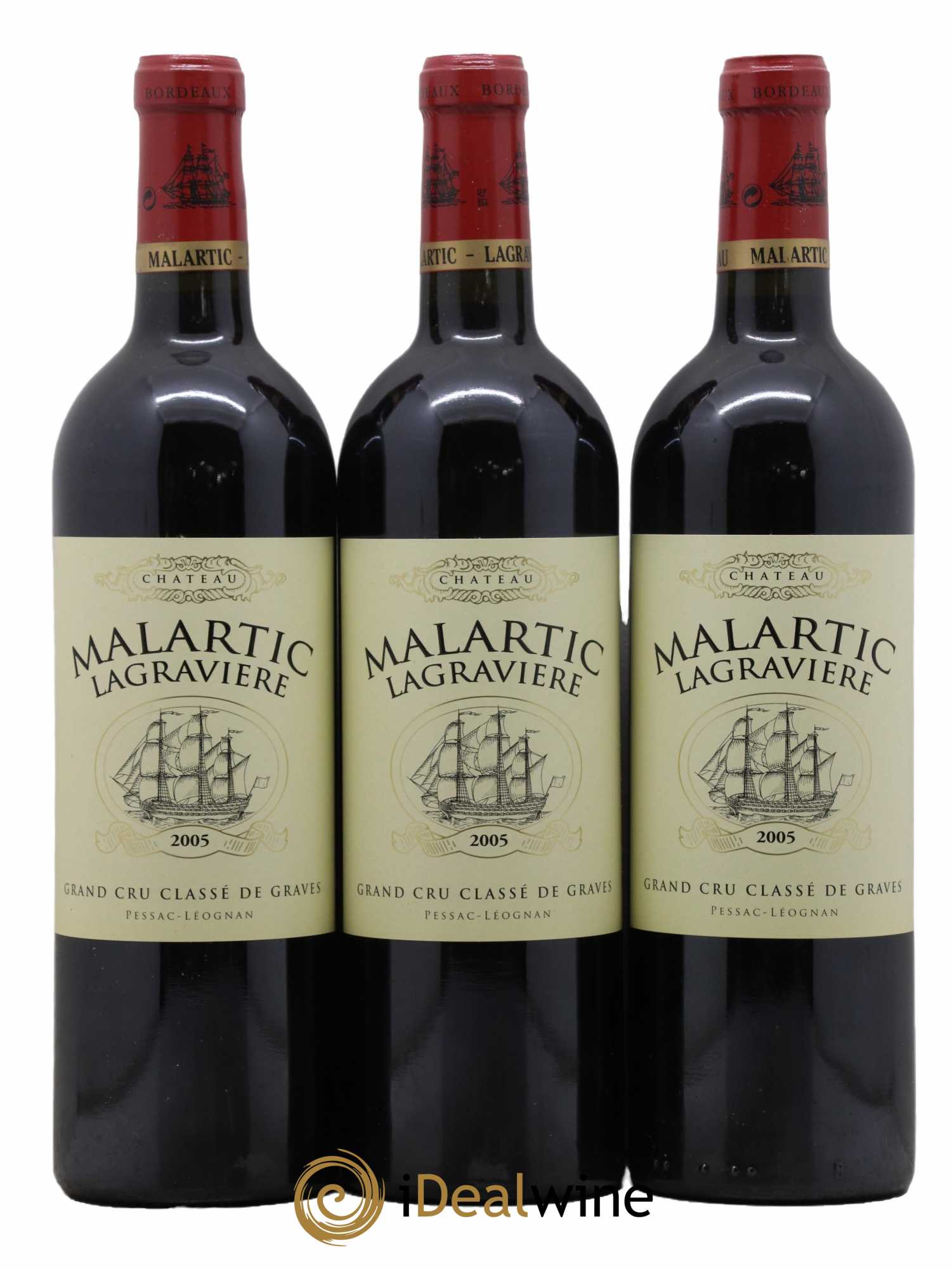 Château Malartic-Lagravière Cru Classé de Graves 2005 - Lot de 3 bouteilles - 0