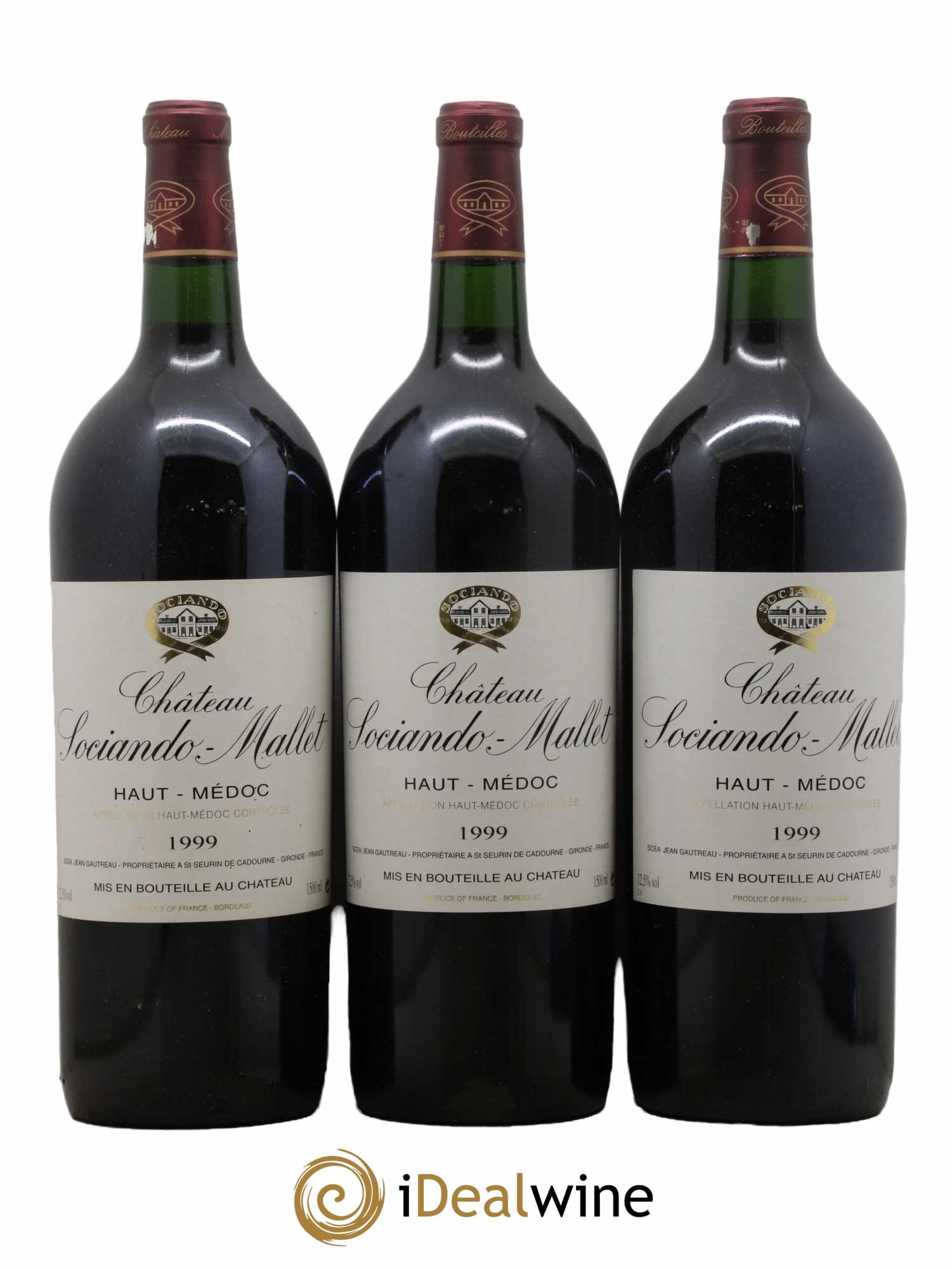 Château Sociando Mallet 1999 - Lot de 3 magnums - 0
