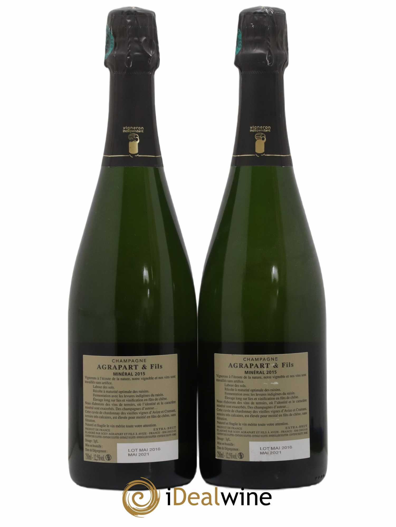Minéral Blanc de Blancs Extra-Brut Agrapart & Fils (sans prix de réserve) 2015 - Lot de 2 bouteilles - 1