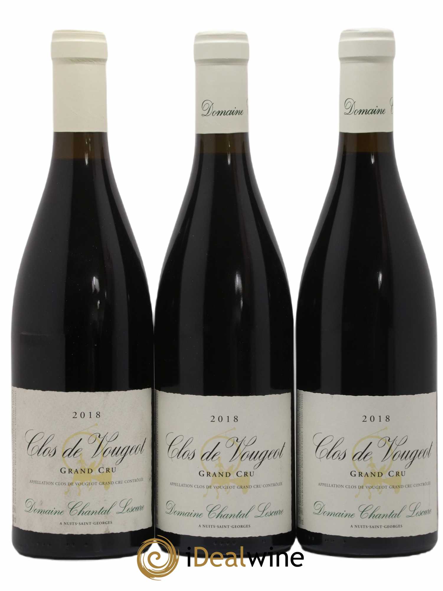 Clos de Vougeot Grand Cru Chantal Lescure (sans prix de réserve) 2018 - Lot de 3 bouteilles - 0
