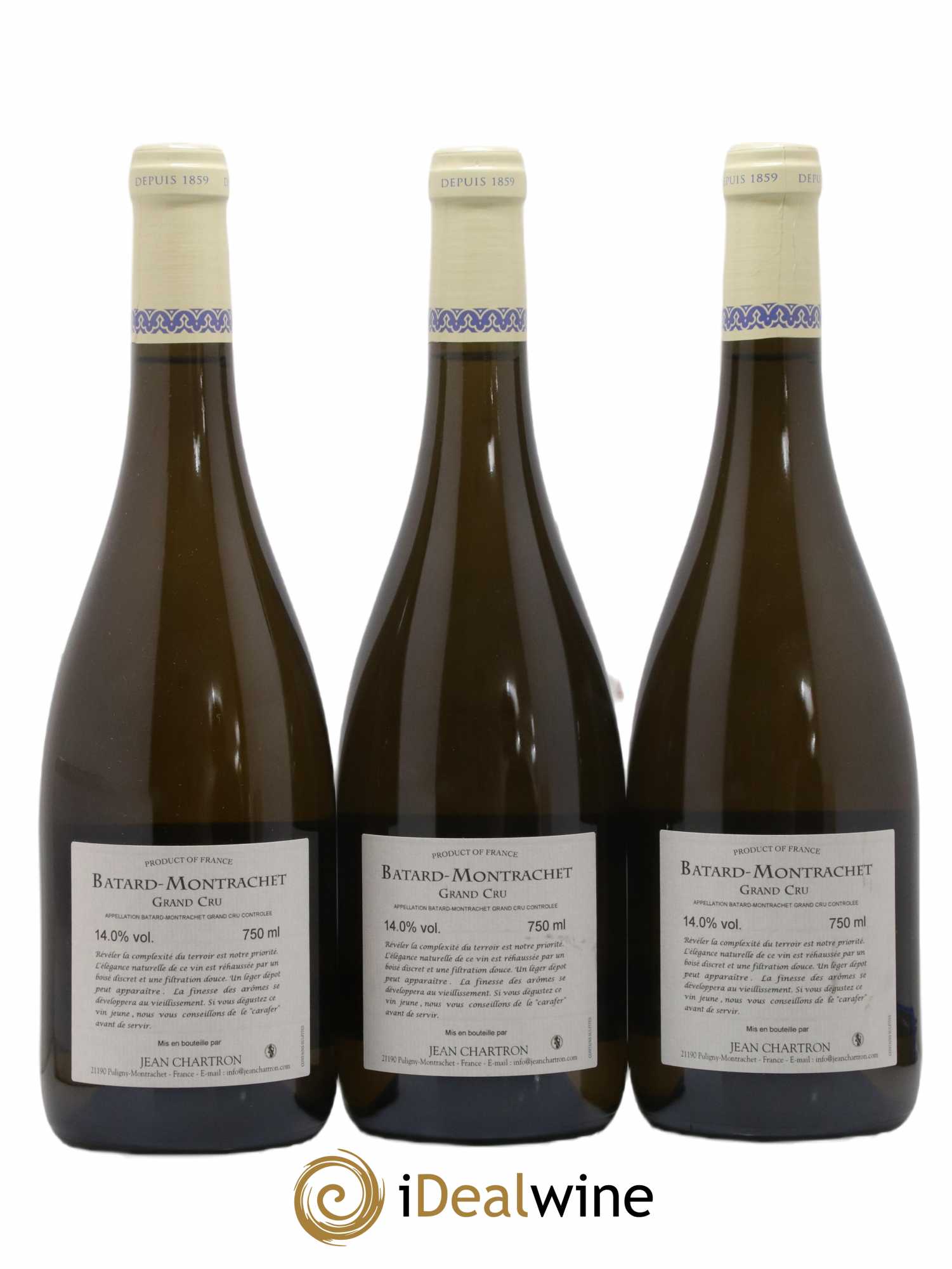 Bâtard-Montrachet Grand Cru Jean Chartron (Domaine) (sans prix de réserve) 2019 - Lot de 3 bouteilles - 1