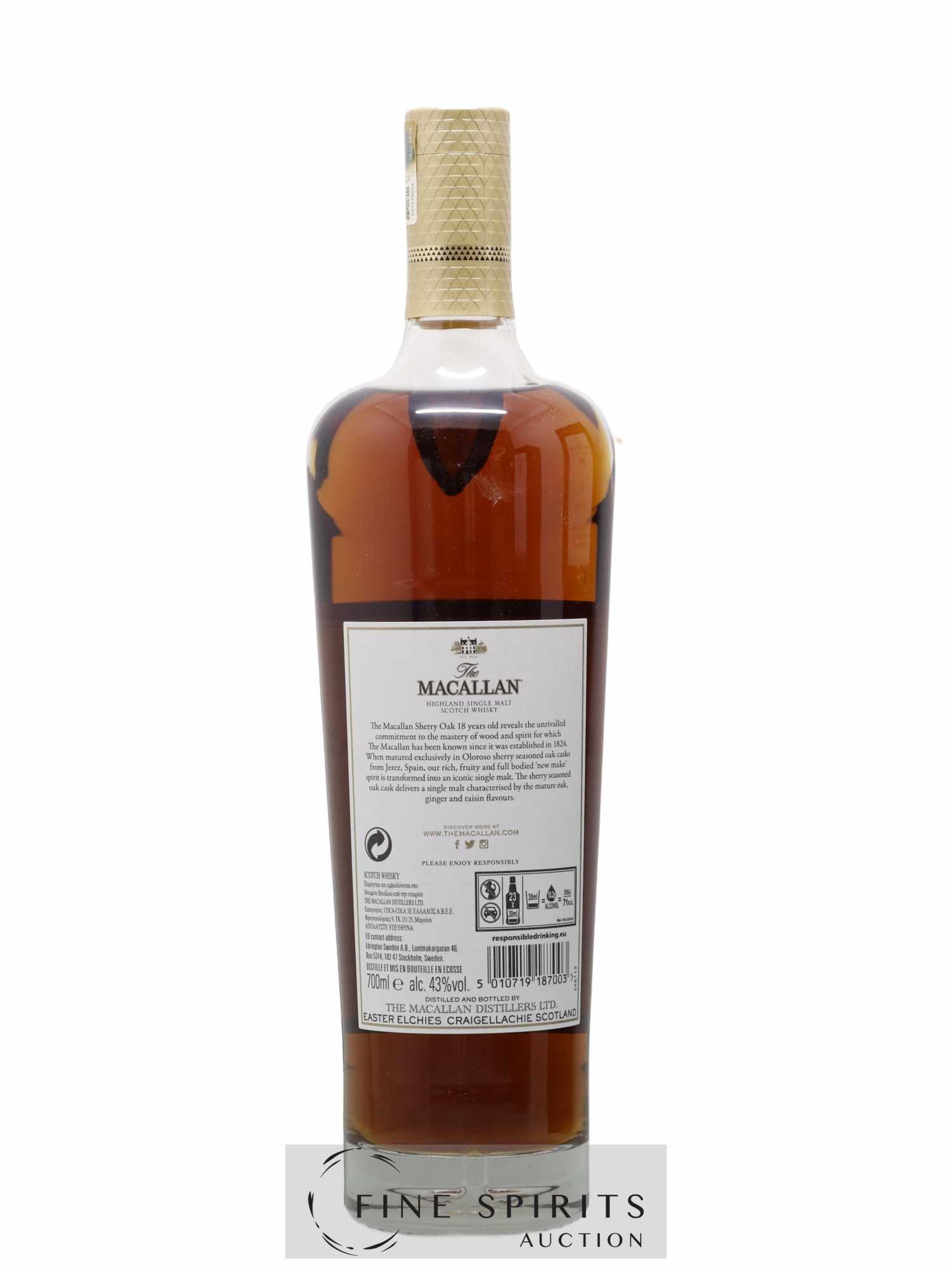 Macallan (The) 18 years Of. Sherry Seasoned Oak Casks from Jerez - Annual 2020 Release - Lot de 1 bouteille - 2