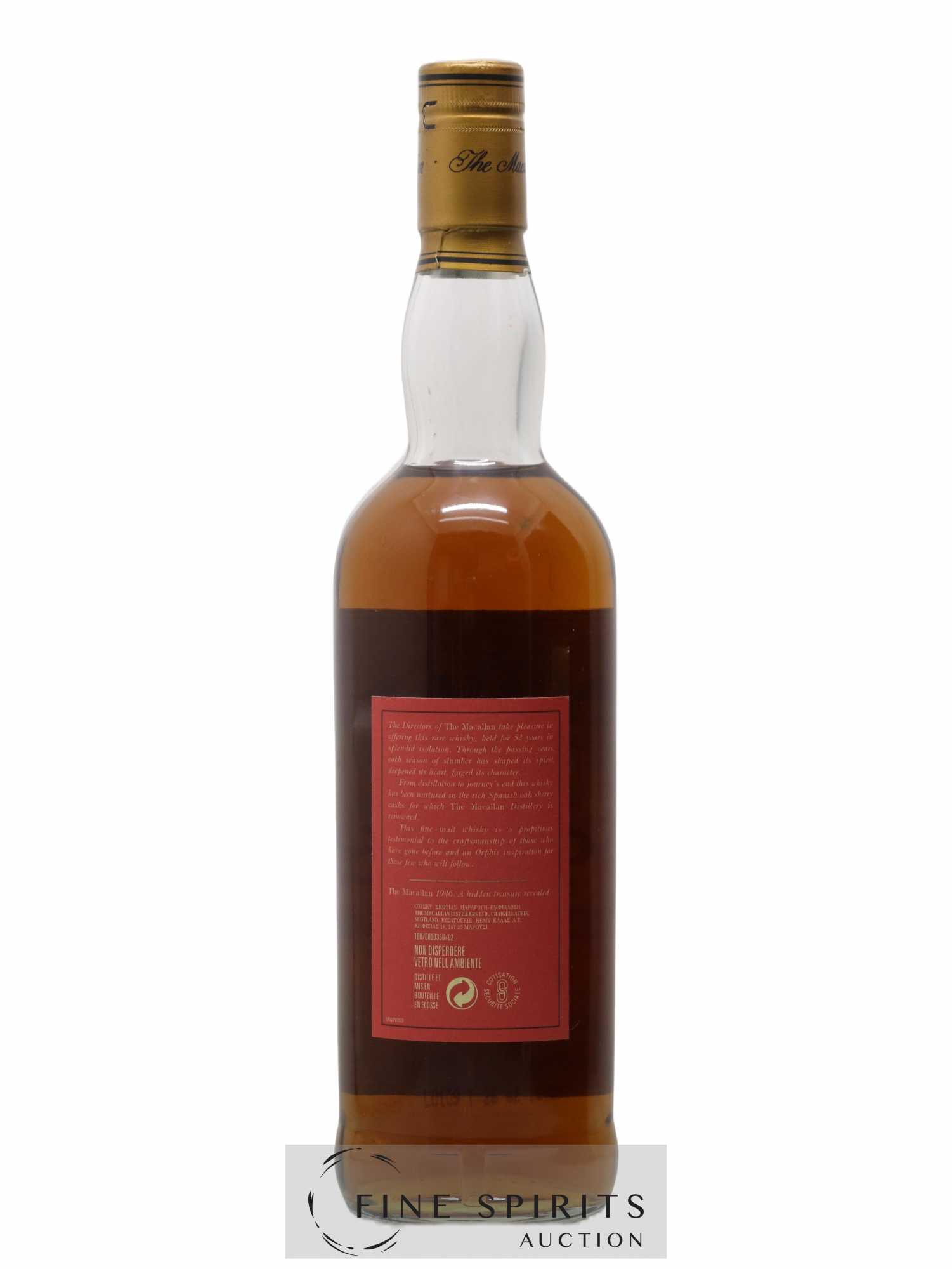 Macallan (The) 52 years 1946 Of. Select Reserve - Lot de 1 bouteille - 2