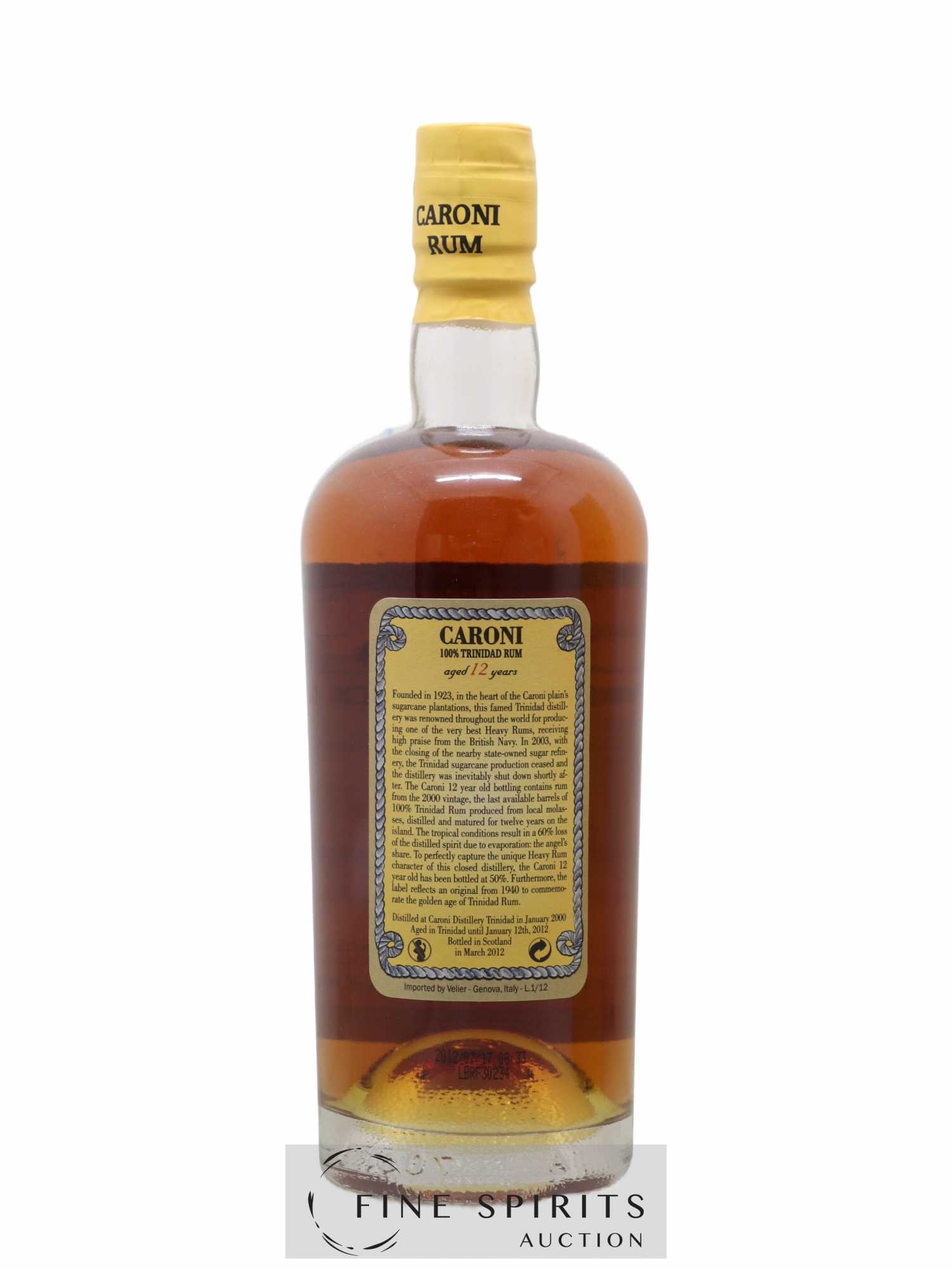 Caroni 12 years 2000 Velier 100° Proof bottled 2012 Extra Strong - Lot of 1 bottle - 2
