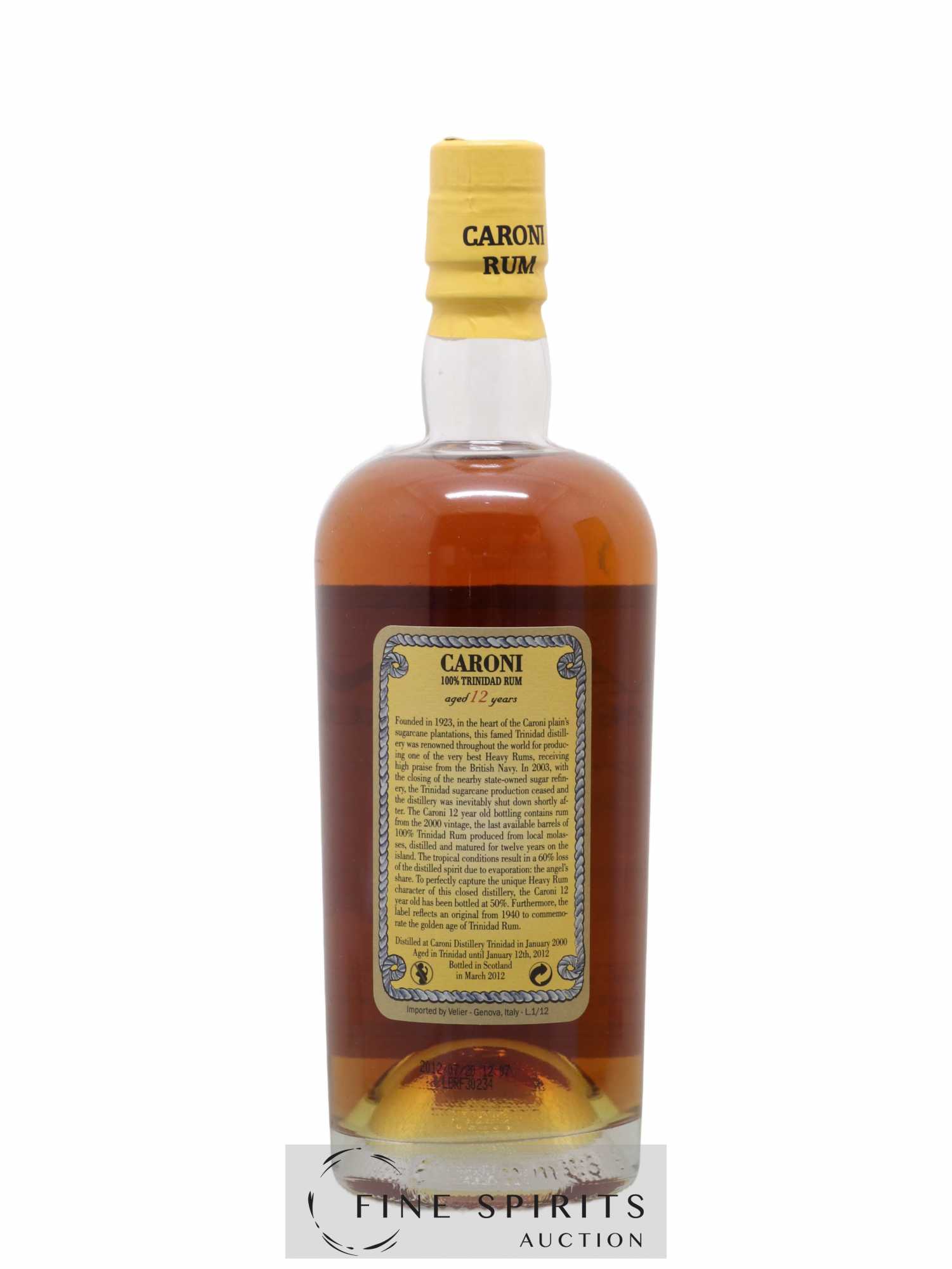 Caroni 12 years 2000 Velier 100° Proof bottled 2012 Extra Strong - Lot of 1 bottle - 2