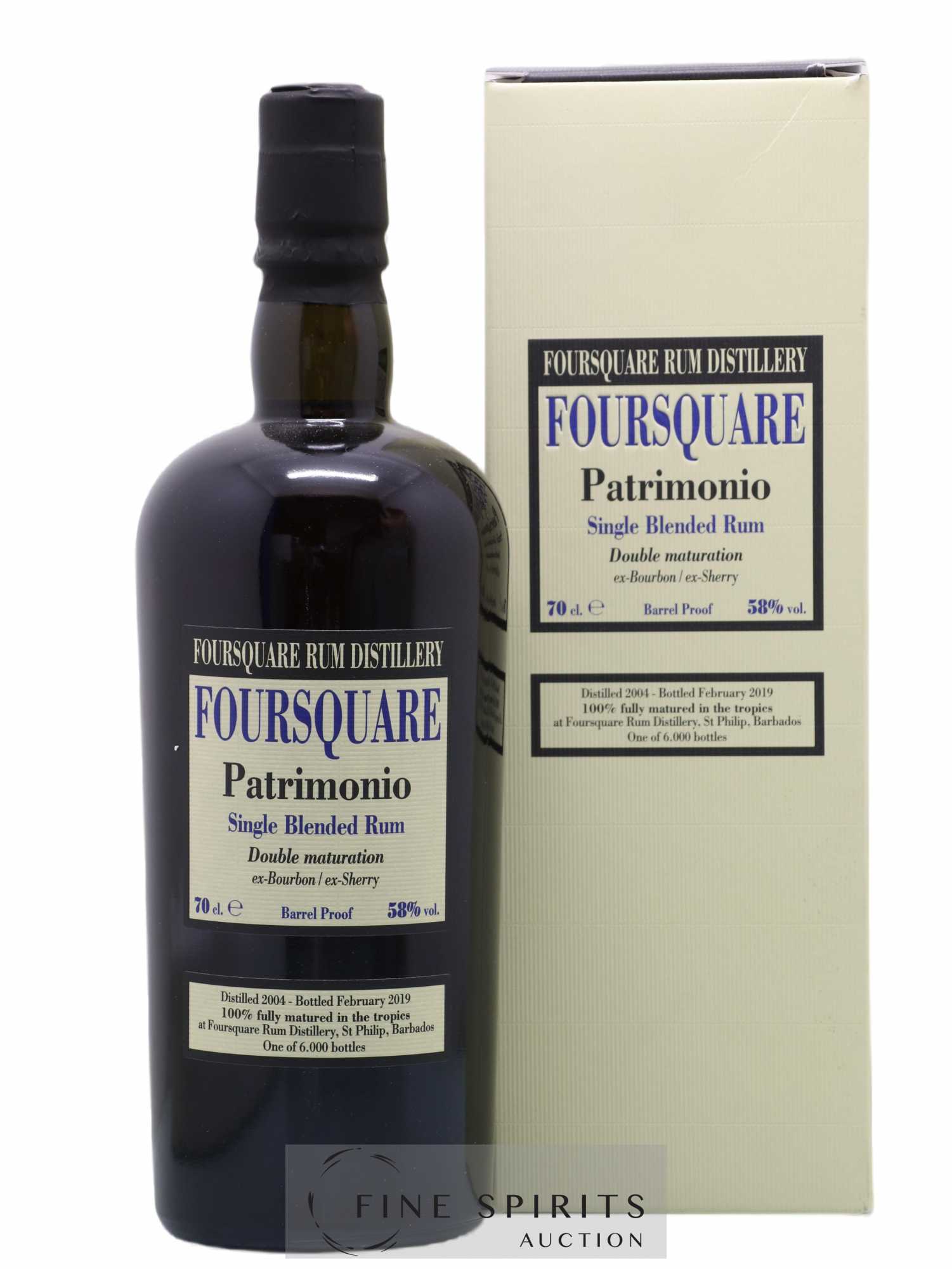 Foursquare 14 years 2004 Of. Patrimonio Double Maturation - One of 6000 - bottled 2019 Velier - Lot de 1 bouteille - 0
