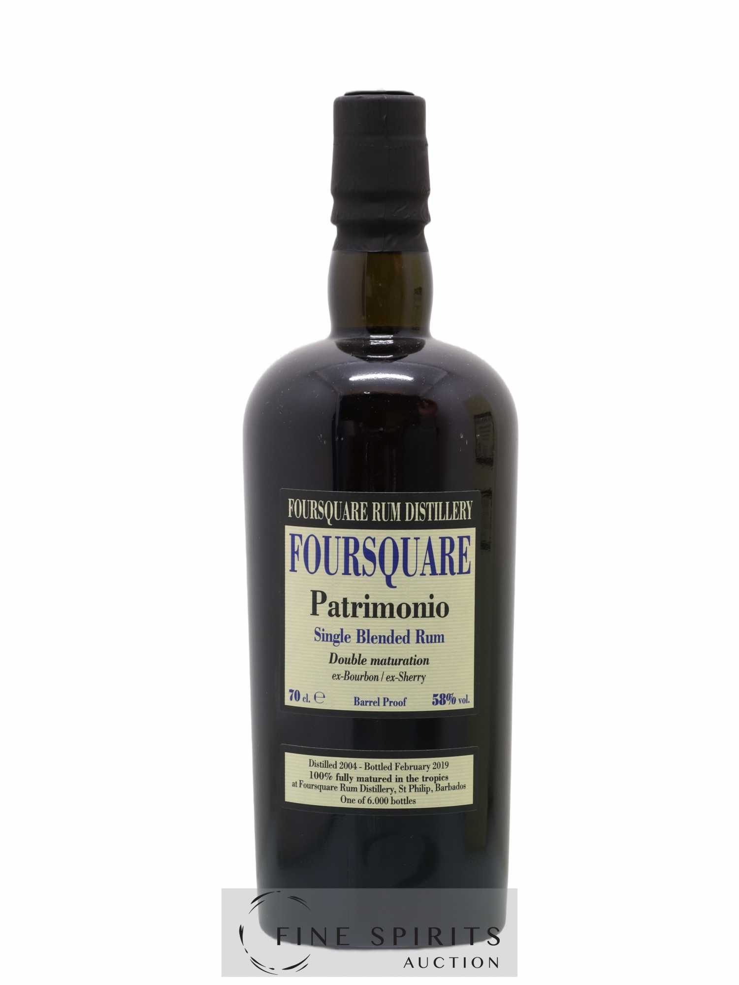 Foursquare 14 years 2004 Of. Patrimonio Double Maturation - One of 6000 - bottled 2019 Velier - Lot de 1 bouteille - 1