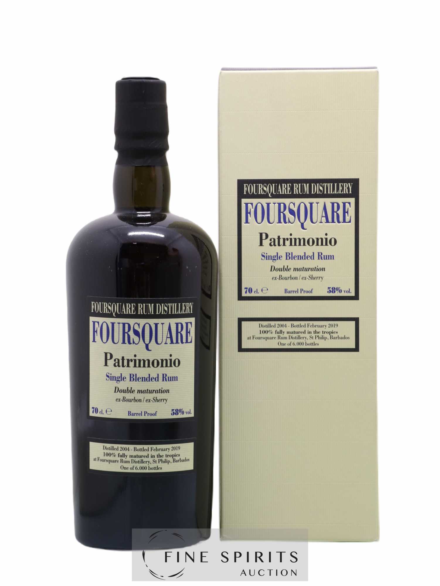 Foursquare 14 years 2004 Of. Patrimonio Double Maturation - One of 6000 - bottled 2019 Velier - Lot de 1 bouteille - 0