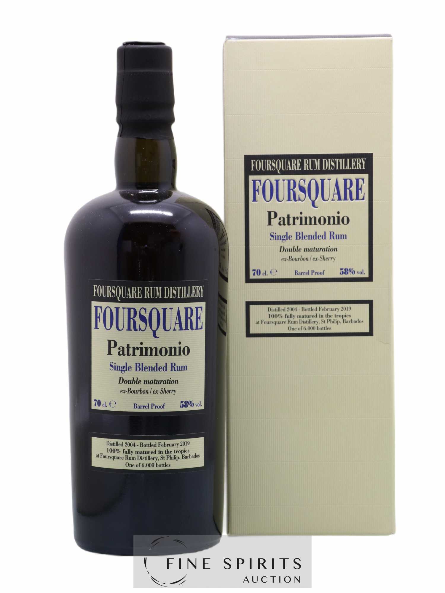Foursquare 14 years 2004 Of. Patrimonio Double Maturation - One of 6000 - bottled 2019 Velier - Lot of 1 bottle - 0