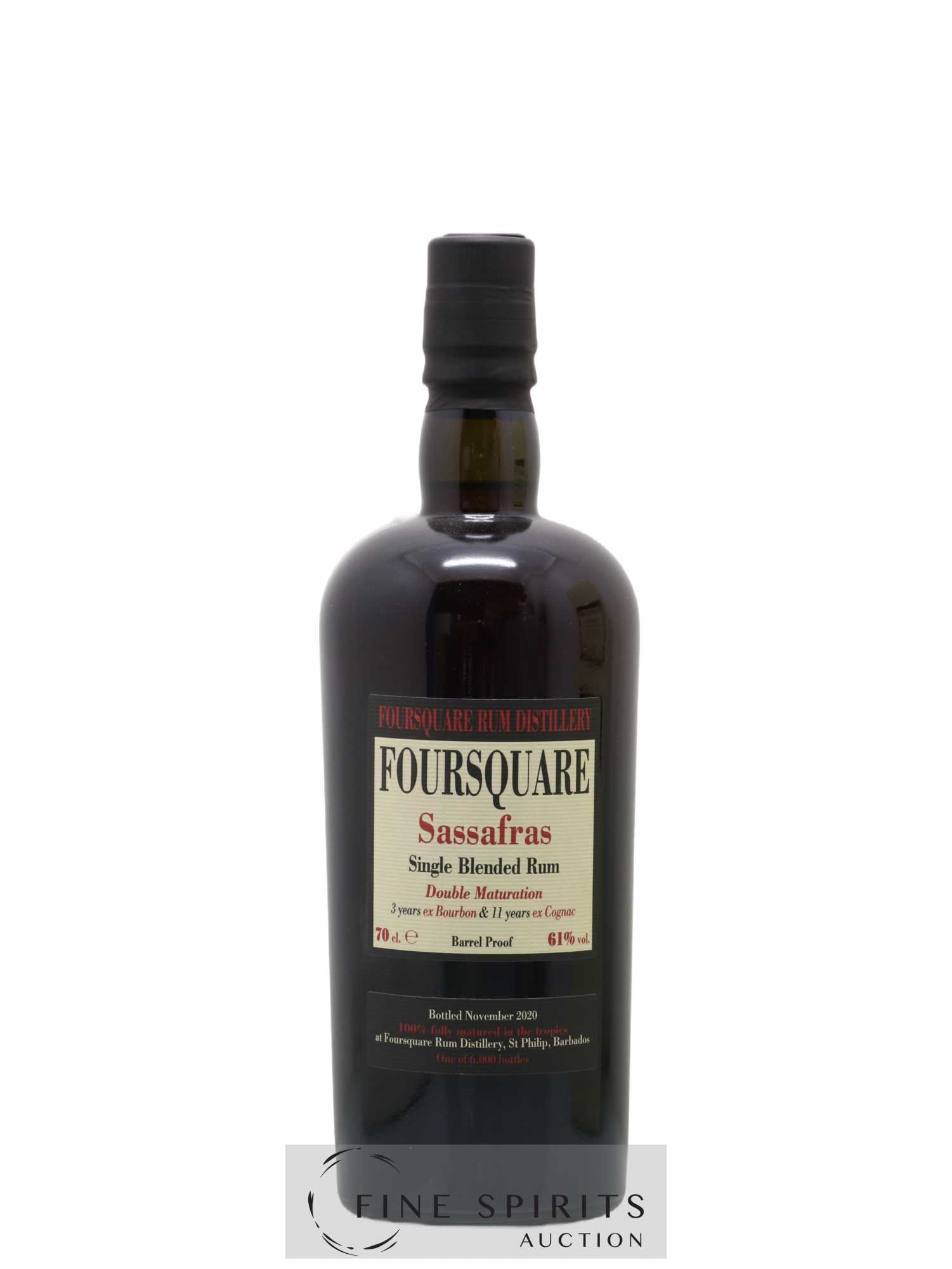 Foursquare Of. Sassafras Barrel Proof - One of 6000 - bottled 2020 Double Maturation - Lot de 1 bouteille - 1