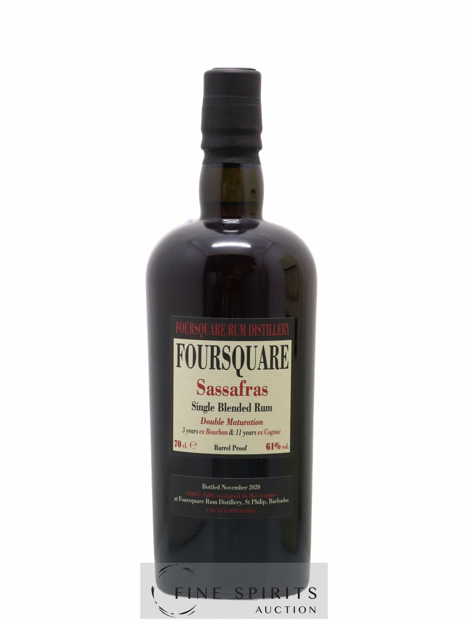 Foursquare Of. Sassafras Barrel Proof - One of 6000 - bottled 2020 Double Maturation - Lot of 1 bottle - 1