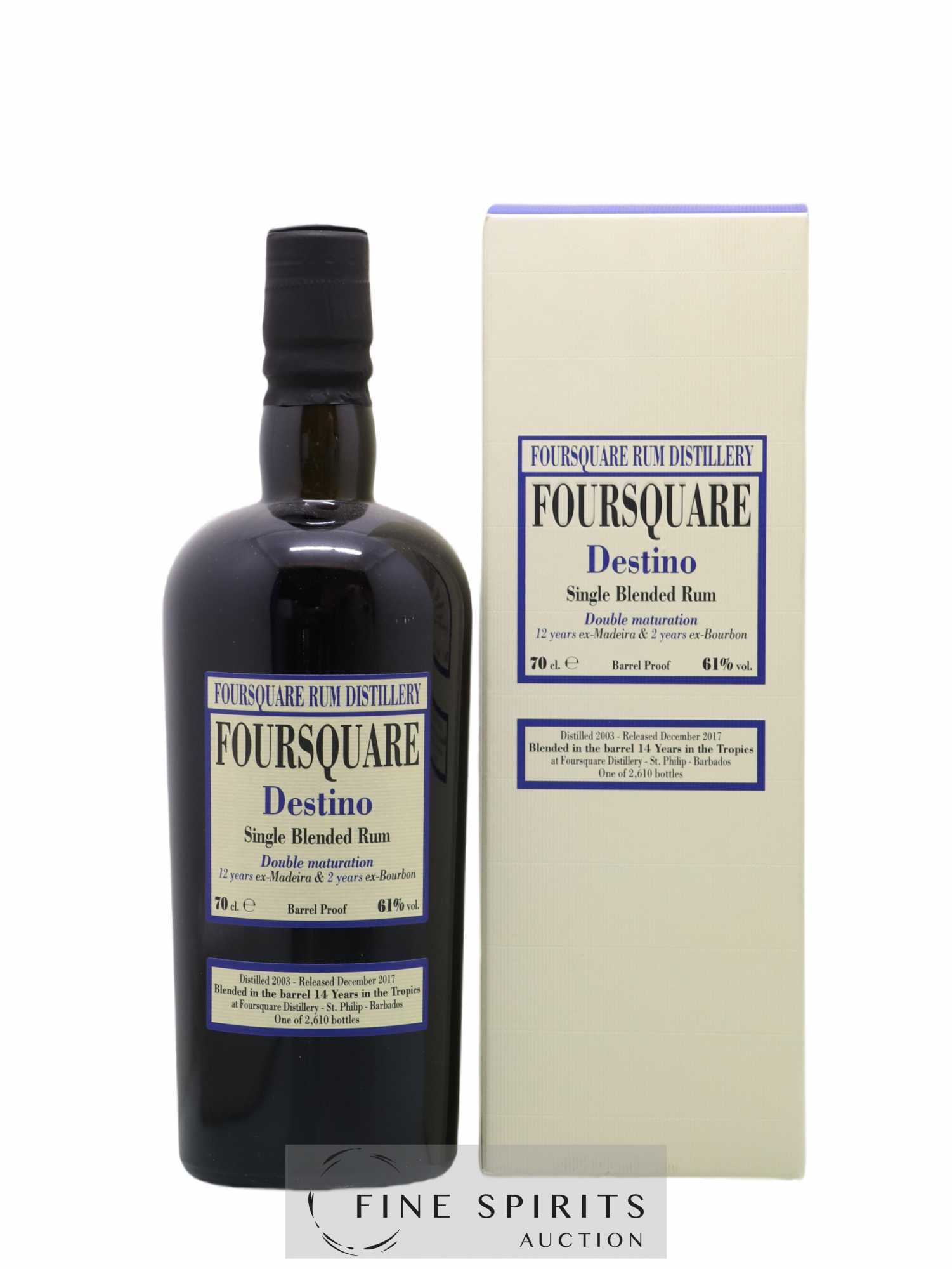 Foursquare 14 years 2003 Velier Destino Double Maturation - One of 2610 - bottled 2017 - Lot de 1 bouteille - 0