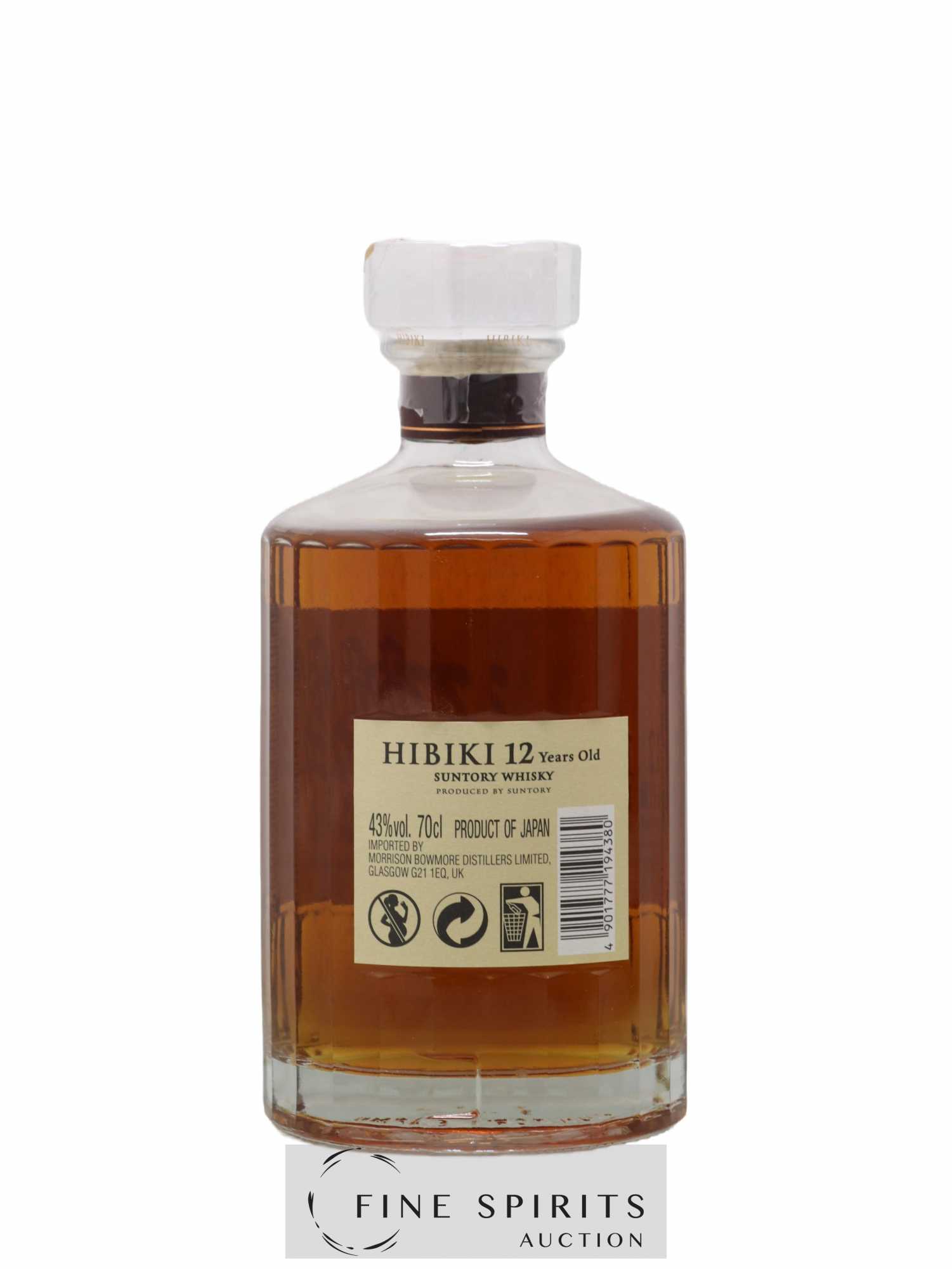 Hibiki 12 years Of. Suntory (70cl.) - Lot de 1 bouteille - 2