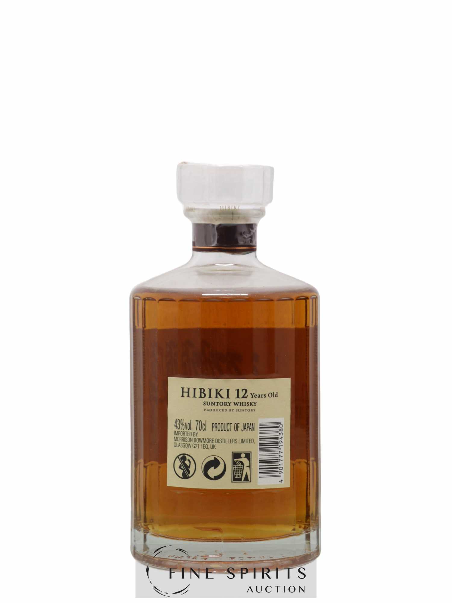 Hibiki 12 years Of. Suntory (70cl.) - Lot de 1 bouteille - 2
