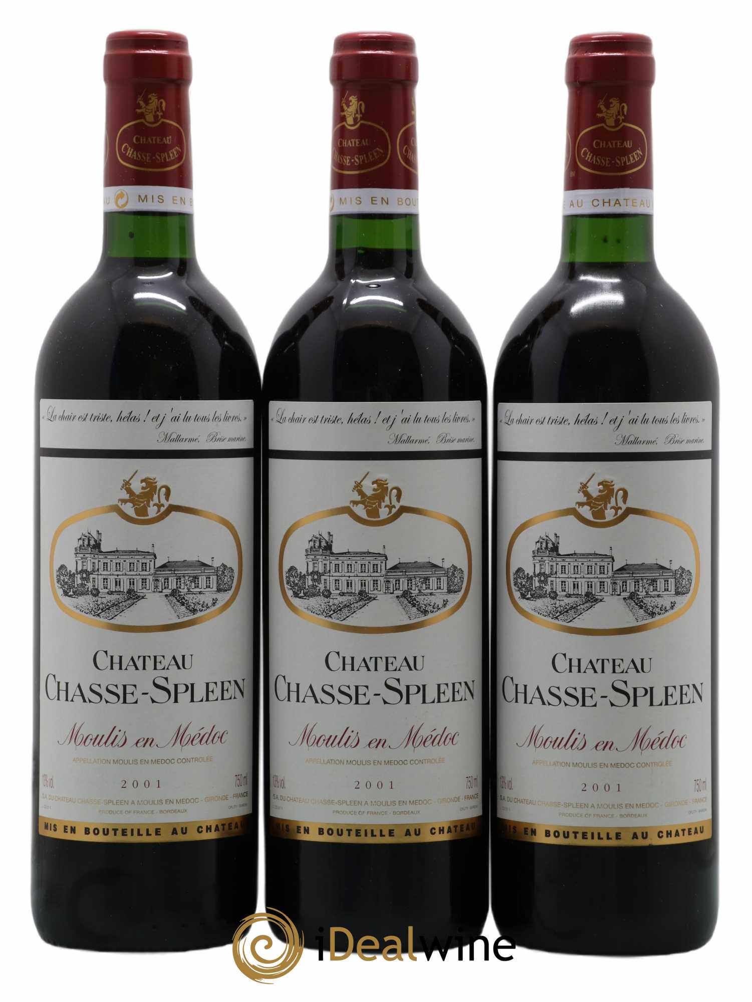 Château Chasse Spleen (sans prix de réserve) 2001 - Lot de 3 bouteilles - 0