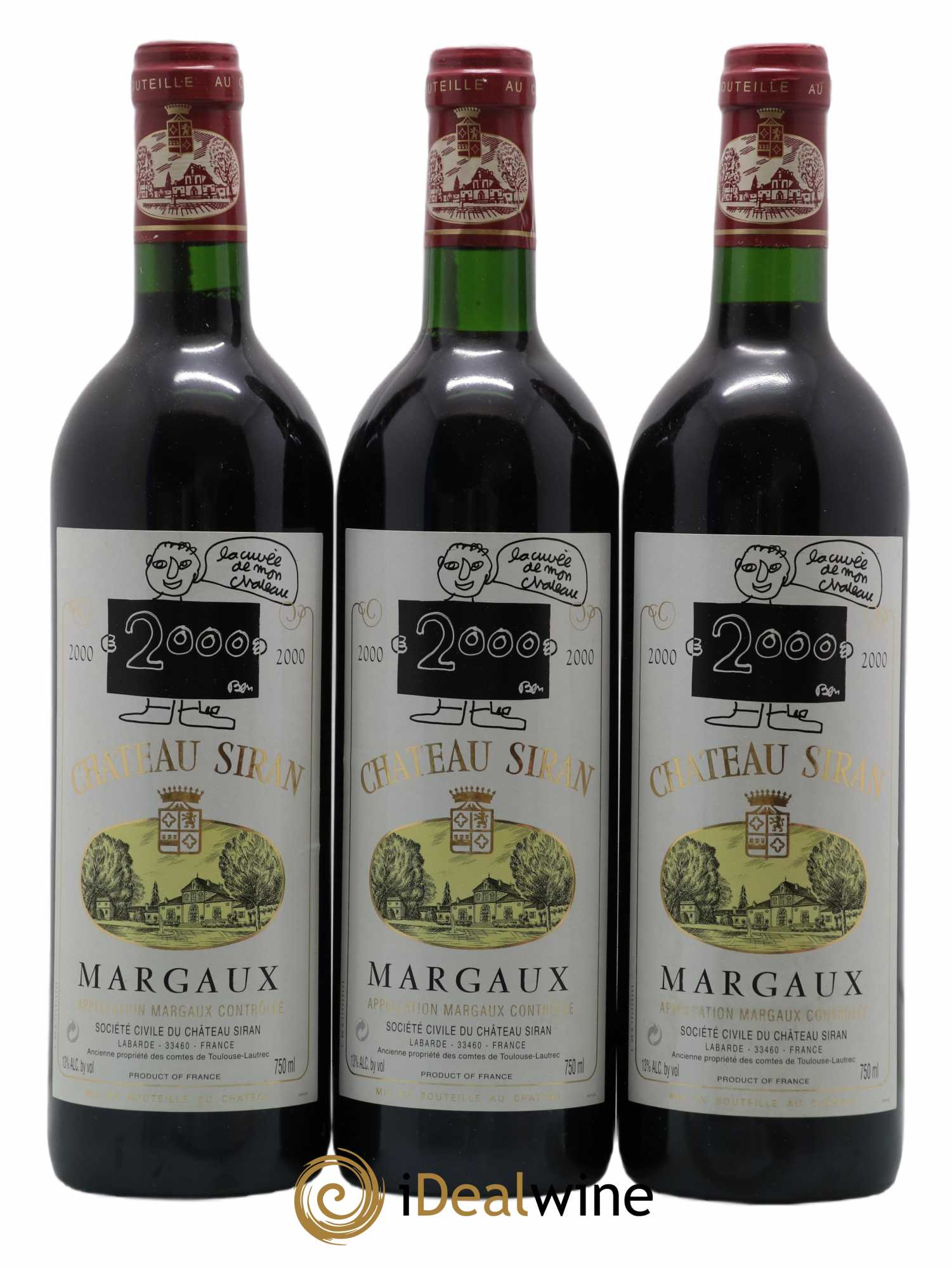 Château Siran 2000 - Lot de 3 bouteilles - 0
