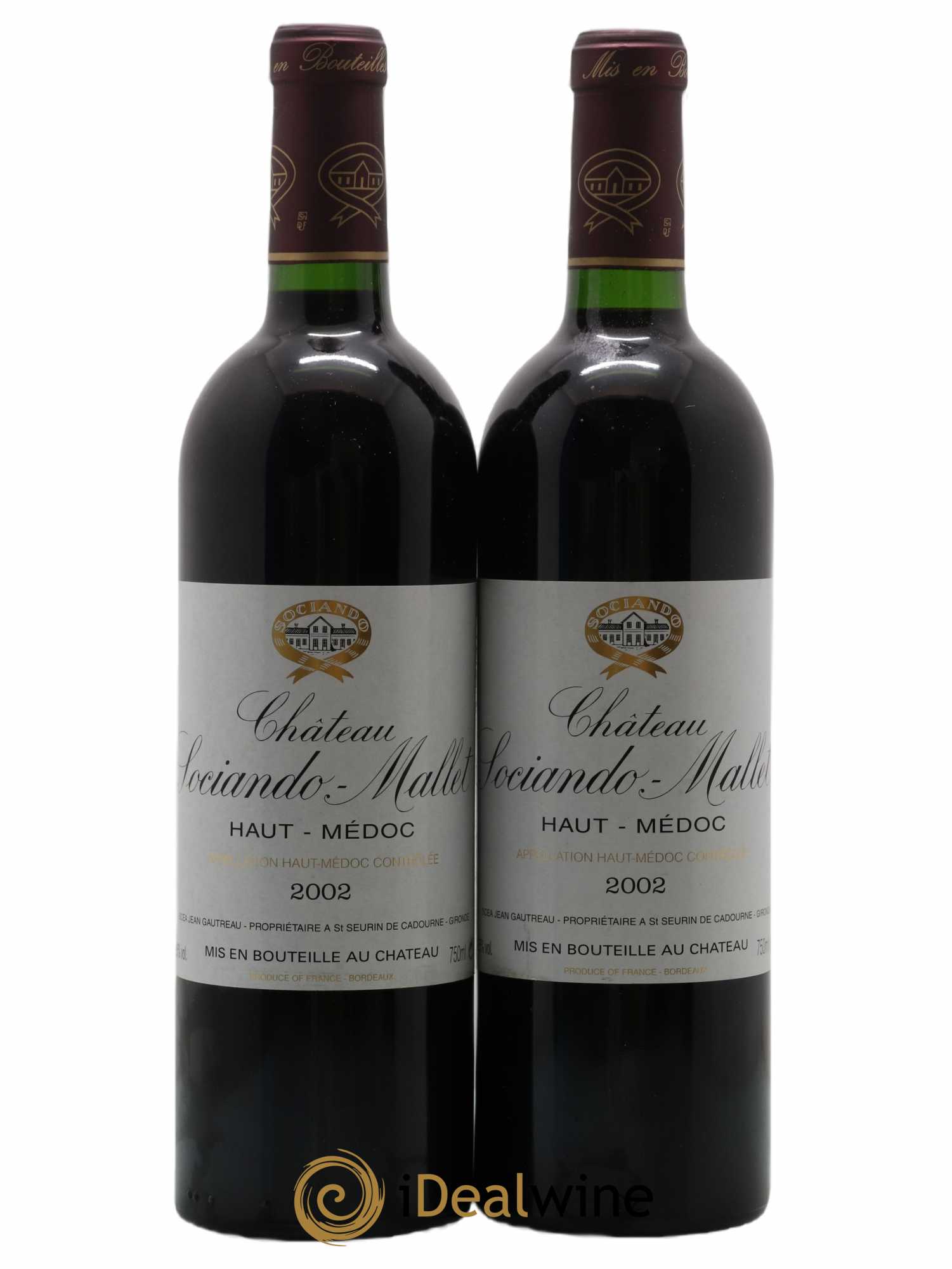 Château Sociando Mallet 2002 - Lot de 2 bouteilles - 0