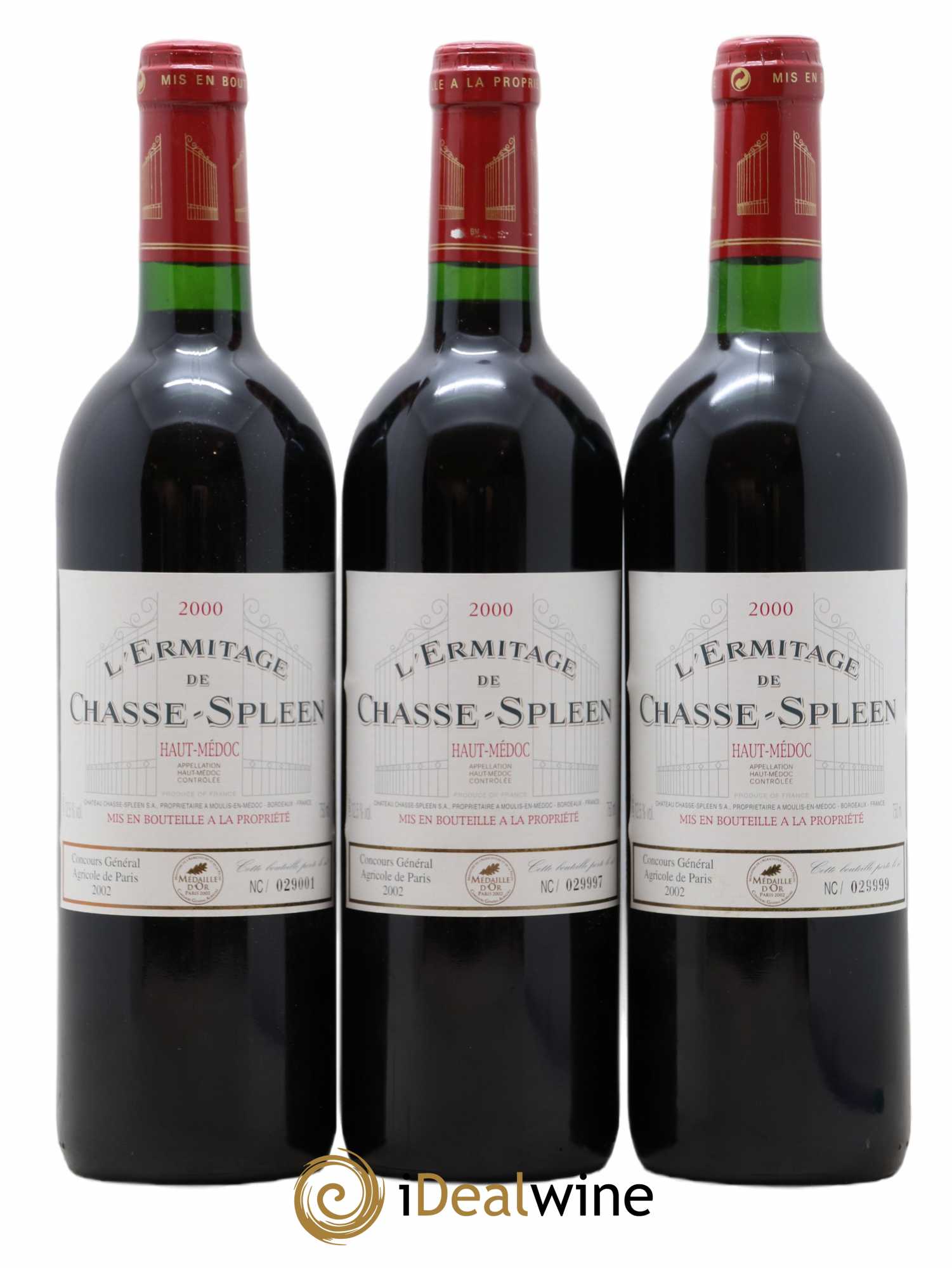 Héritage (Ermitage) de Chasse Spleen 2000 - Lot de 3 bouteilles - 0