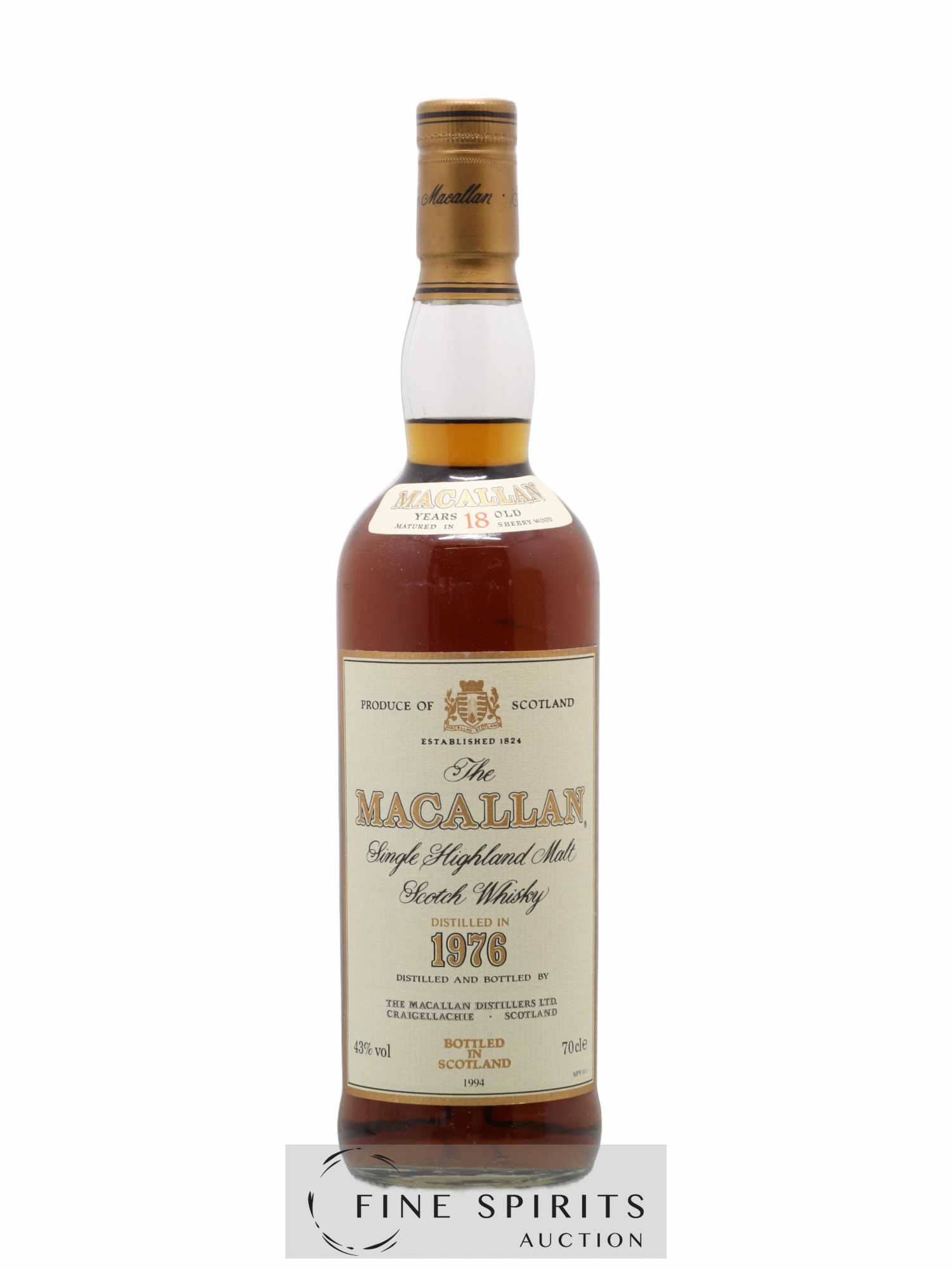 Macallan (The) 18 years 1976 Of. Sherry Wood Matured - bottled 1994 - Lot de 1 bouteille - 1