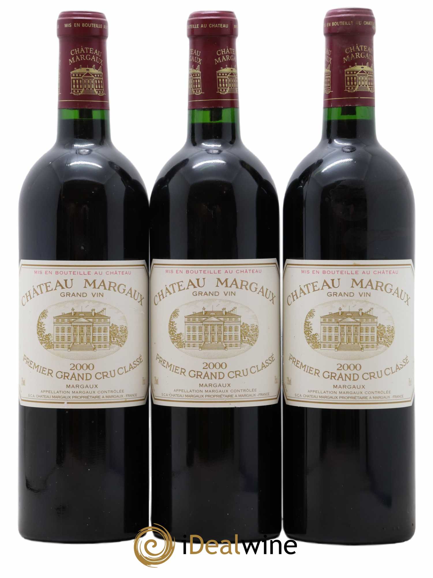 Château Margaux 1er Grand Cru Classé 2000 - Lot de 3 bouteilles - 0