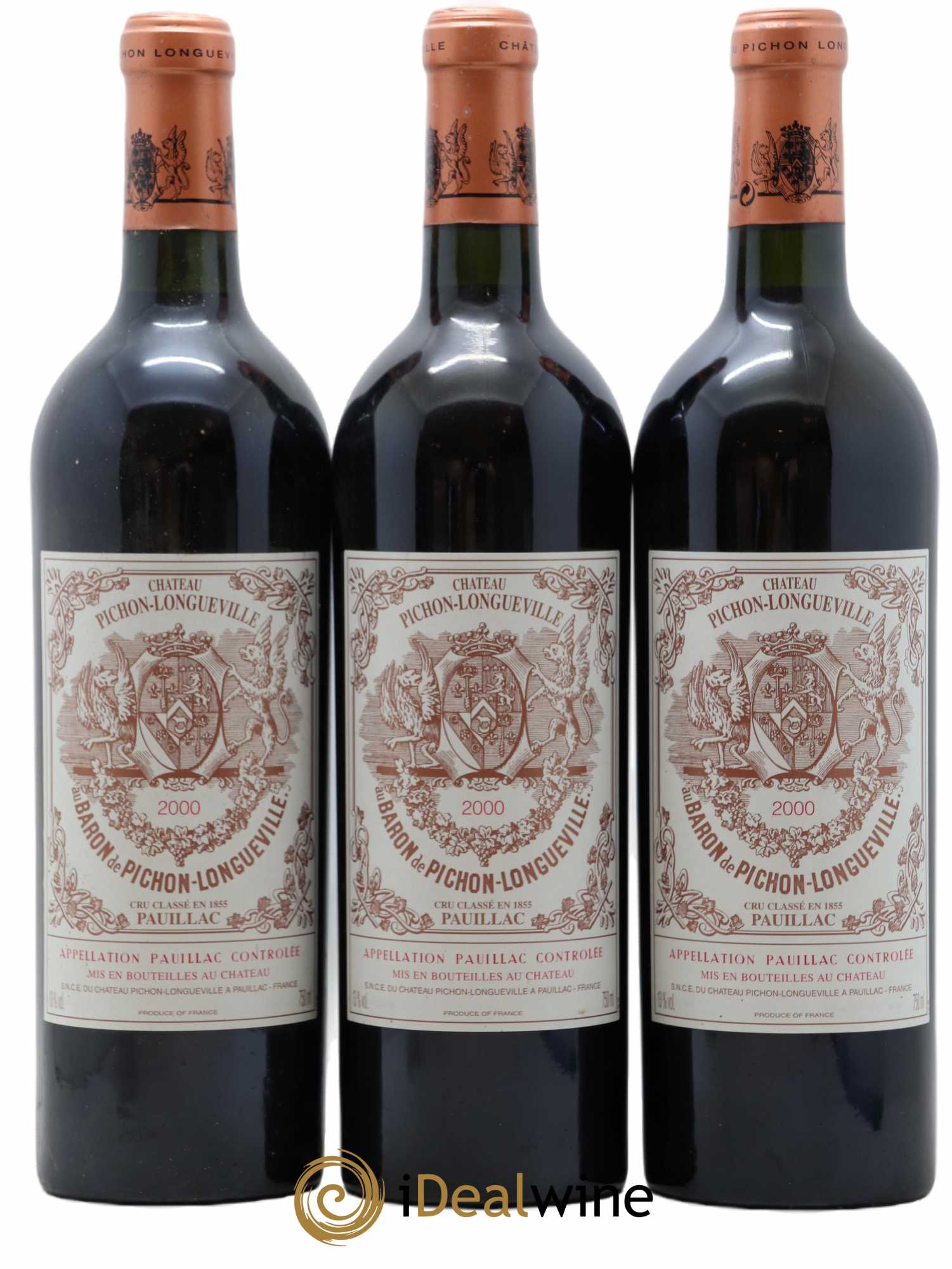 Pichon Longueville Baron 2ème Grand Cru Classé 2000 - Lot de 3 bouteilles - 0