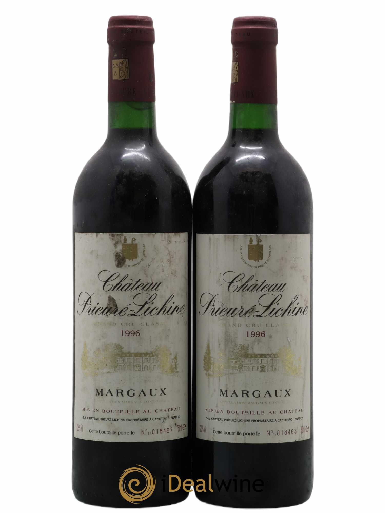 Château Prieuré Lichine 4ème Grand Cru Classé 1996 - Lot de 2 bouteilles - 0