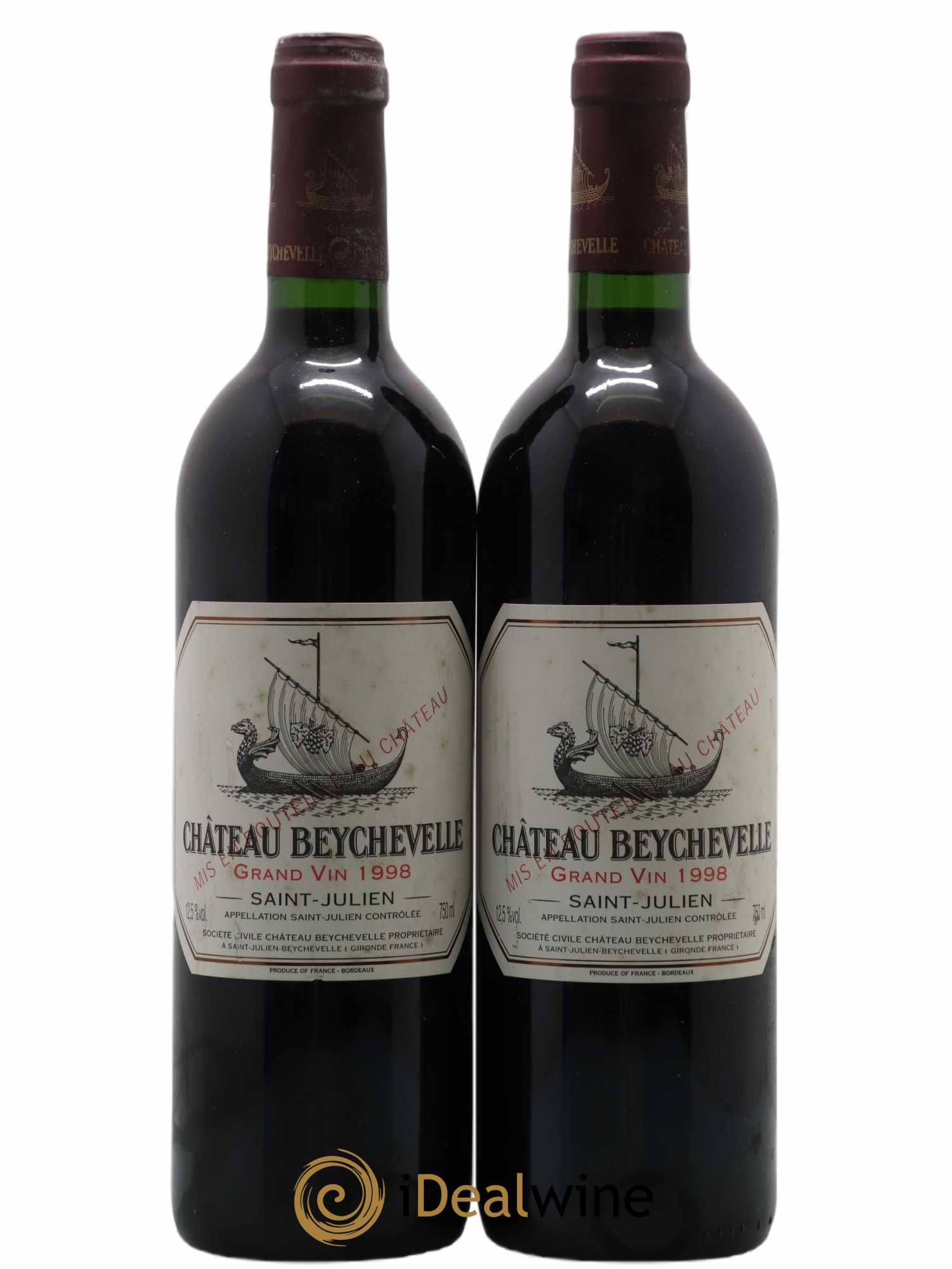 Château Beychevelle 4ème Grand Cru Classé 1998 - Lot de 2 bouteilles - 0
