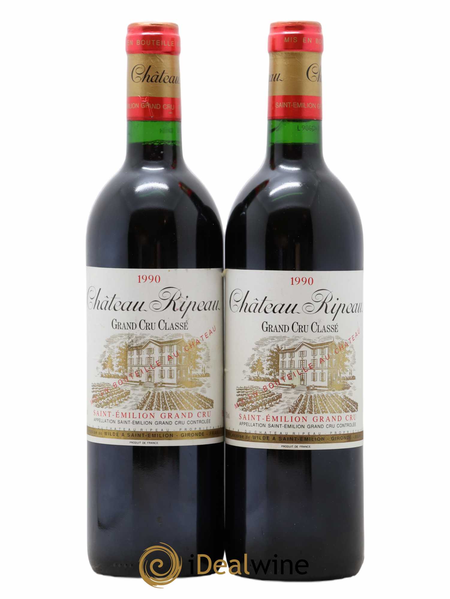 Château Ripeau Grand Cru Classé 1990 - Lot de 2 bouteilles - 0