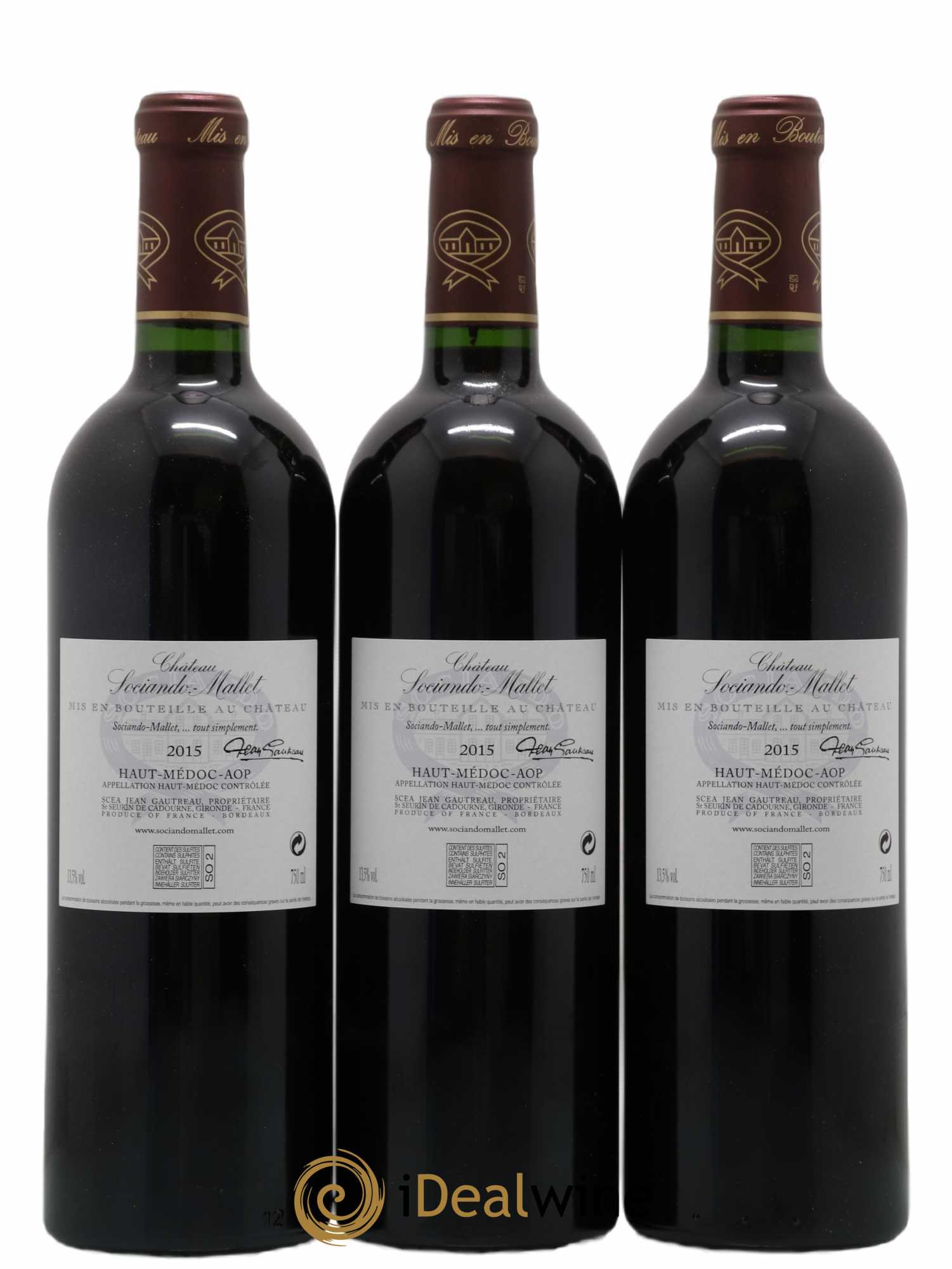 Château Sociando Mallet 2015 - Lot de 12 bouteilles - 2