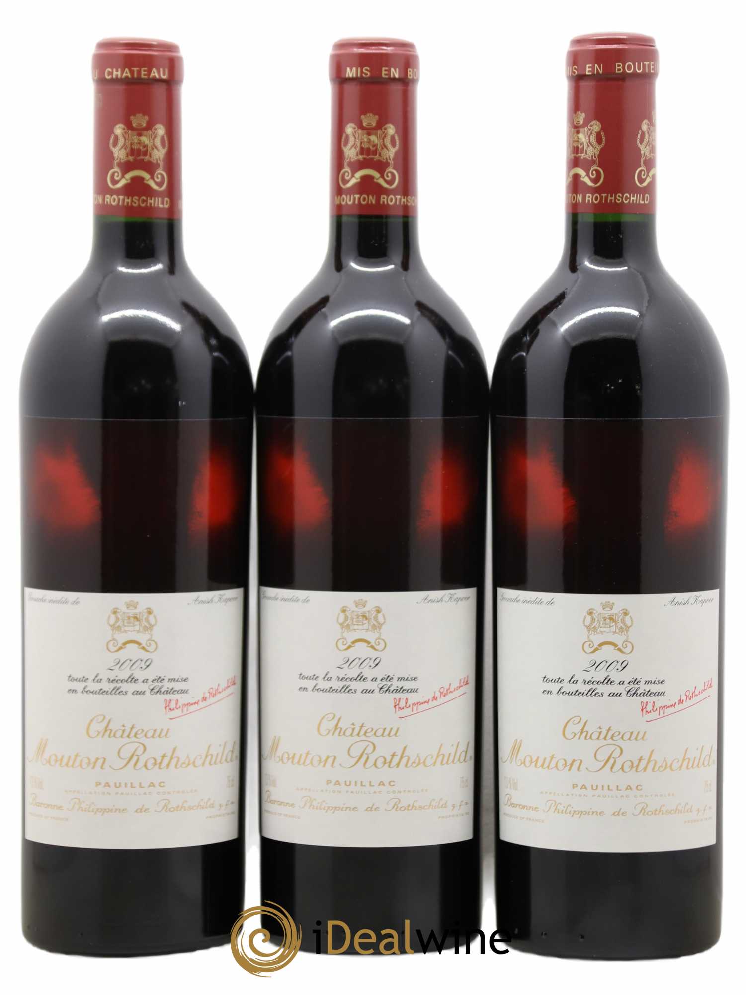Château Mouton Rothschild 1er Grand Cru Classé 2009 - Lot de 3 bouteilles - 0