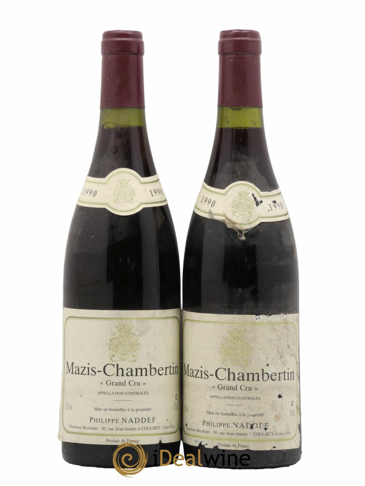 Mazis-Chambertin Grand Cru Philippe Naddef 1990 - Lot de 2 bouteilles - 0