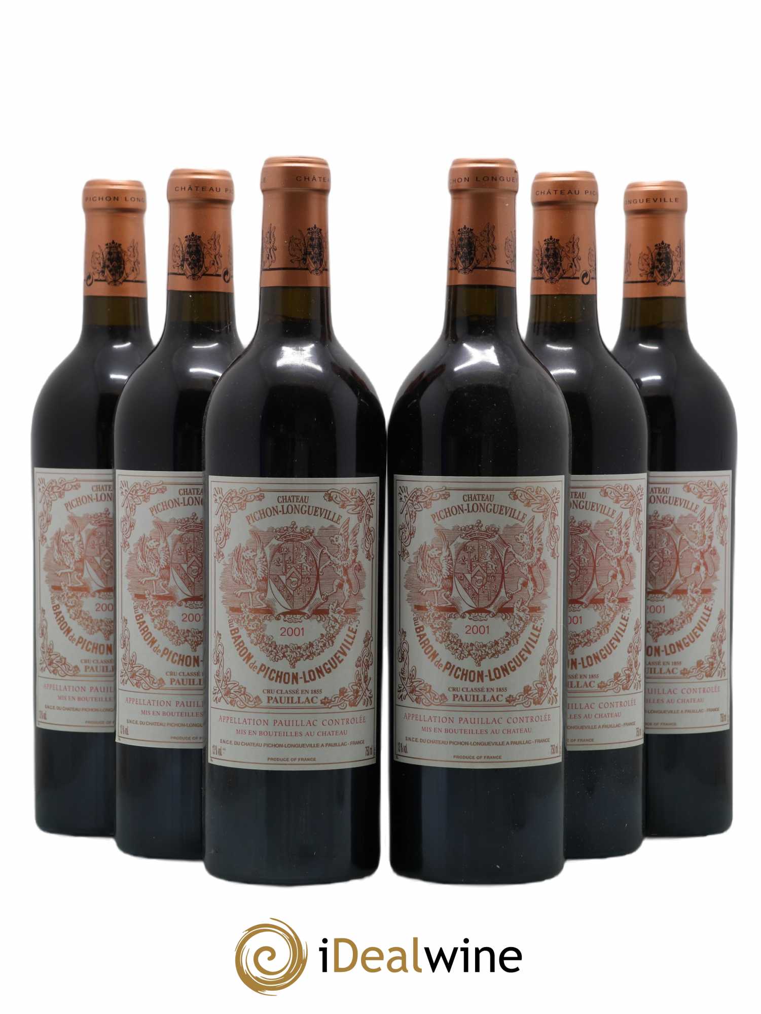 Pichon Longueville Baron 2ème Grand Cru Classé 2001 - Lot de 6 bouteilles - 0