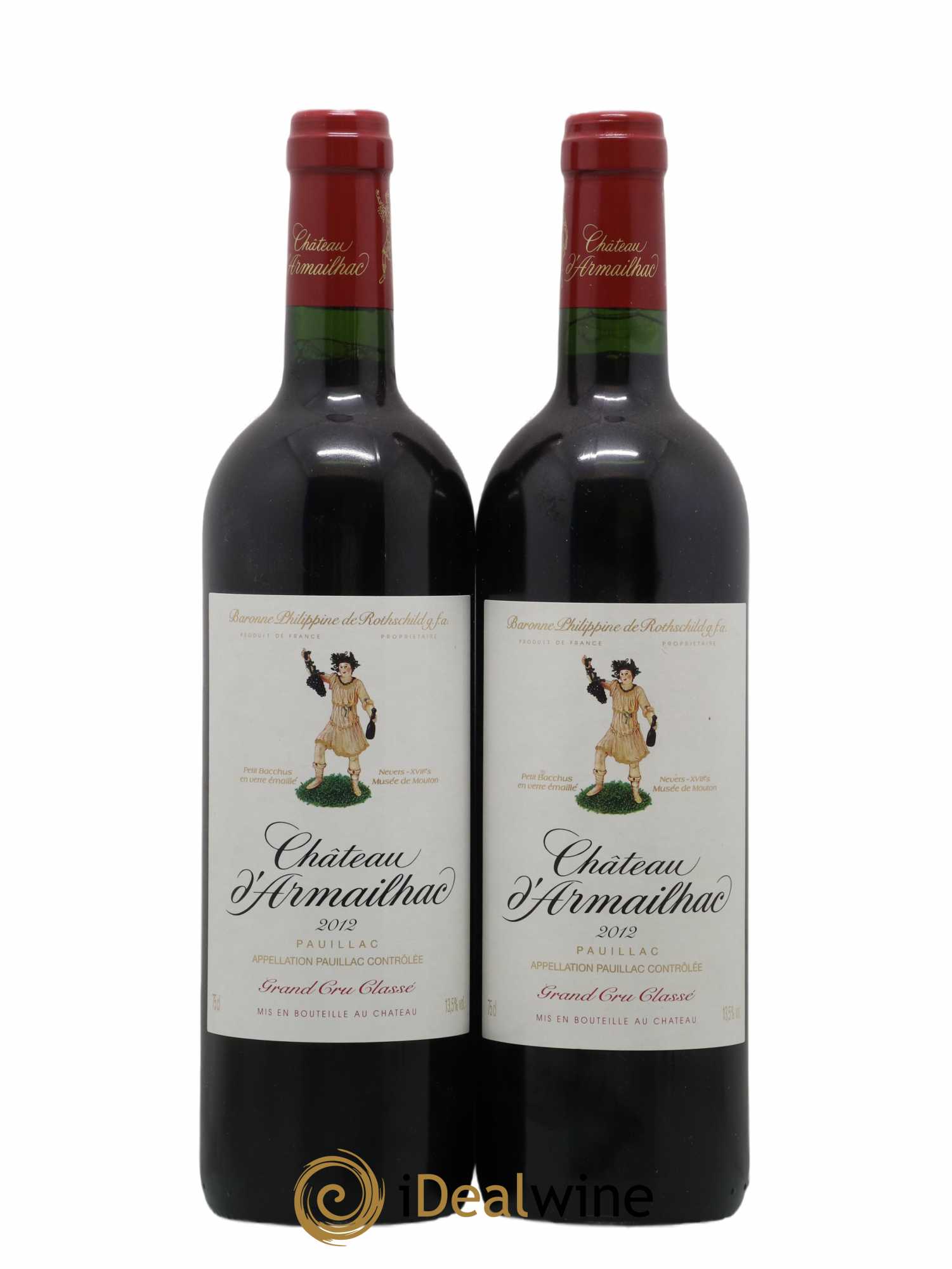 Château d' Armailhac - Mouton Baron(ne) Philippe 5ème Grand Cru Classé (sans prix de réserve) 2012 - Lot de 2 bouteilles - 0