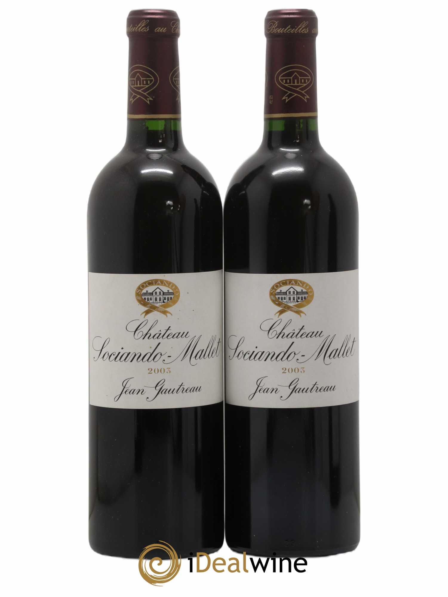 Château Sociando Mallet (no reserve) 2003 - Lot of 2 bottles - 0