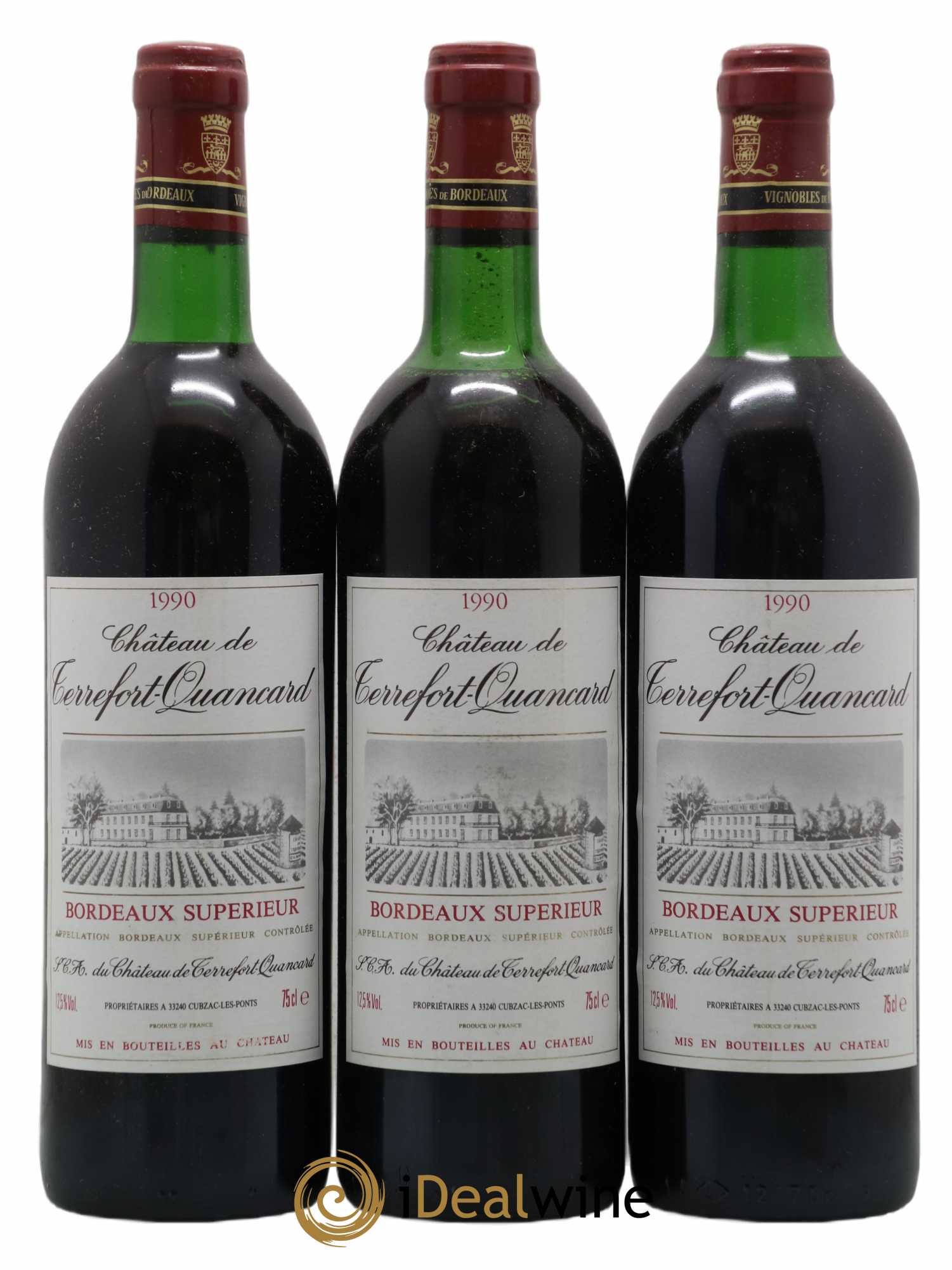Bordeaux Supérieur 1990 - Posten von 3 Flaschen - 0
