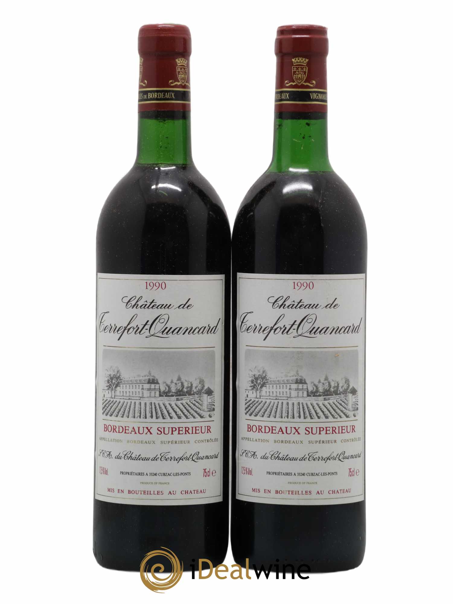 Bordeaux Supérieur 1990 - Posten von 2 Flaschen - 0