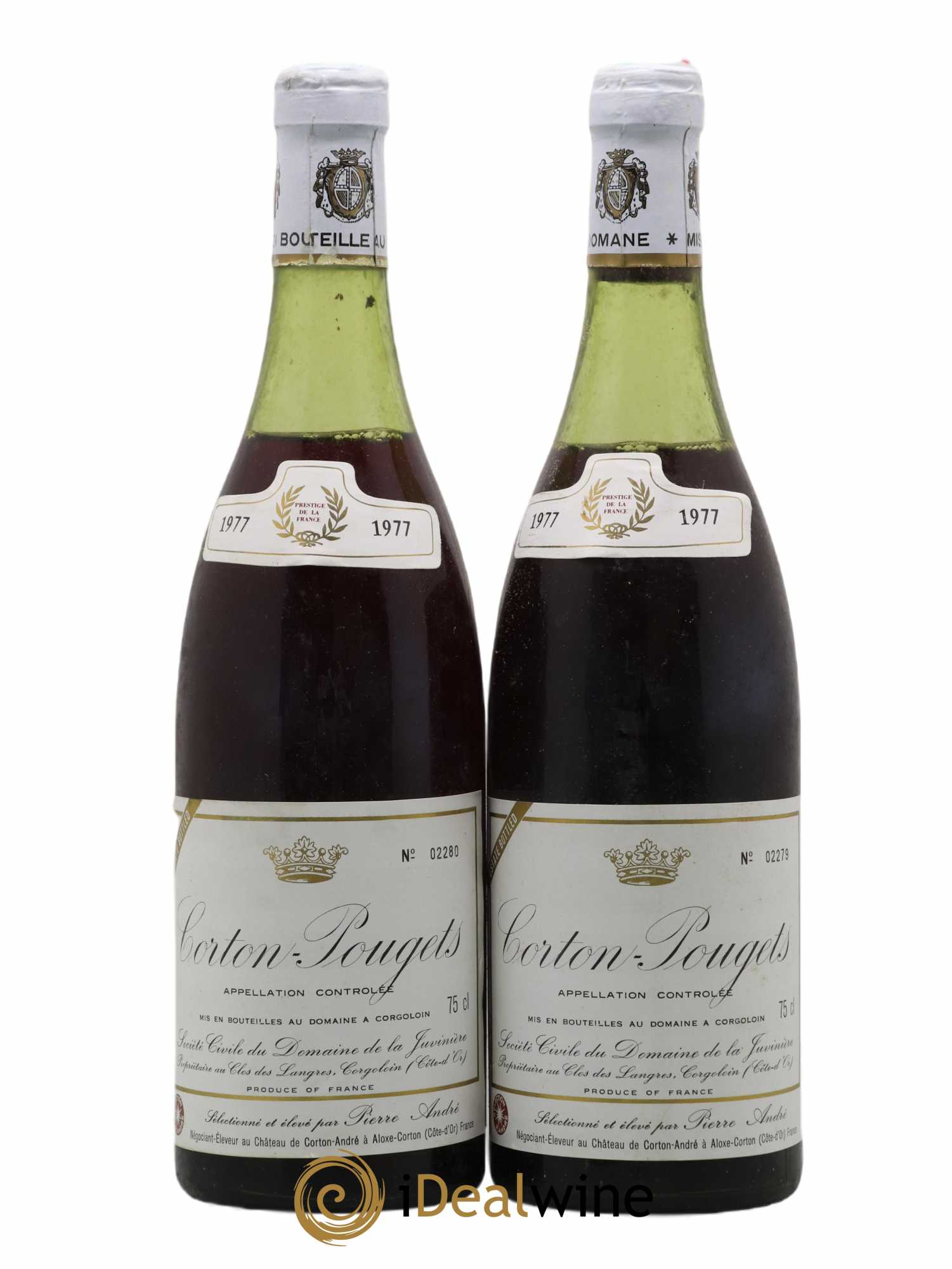Corton Grand Cru Pougets Pierre André 1977 - Lot de 2 bouteilles - 0