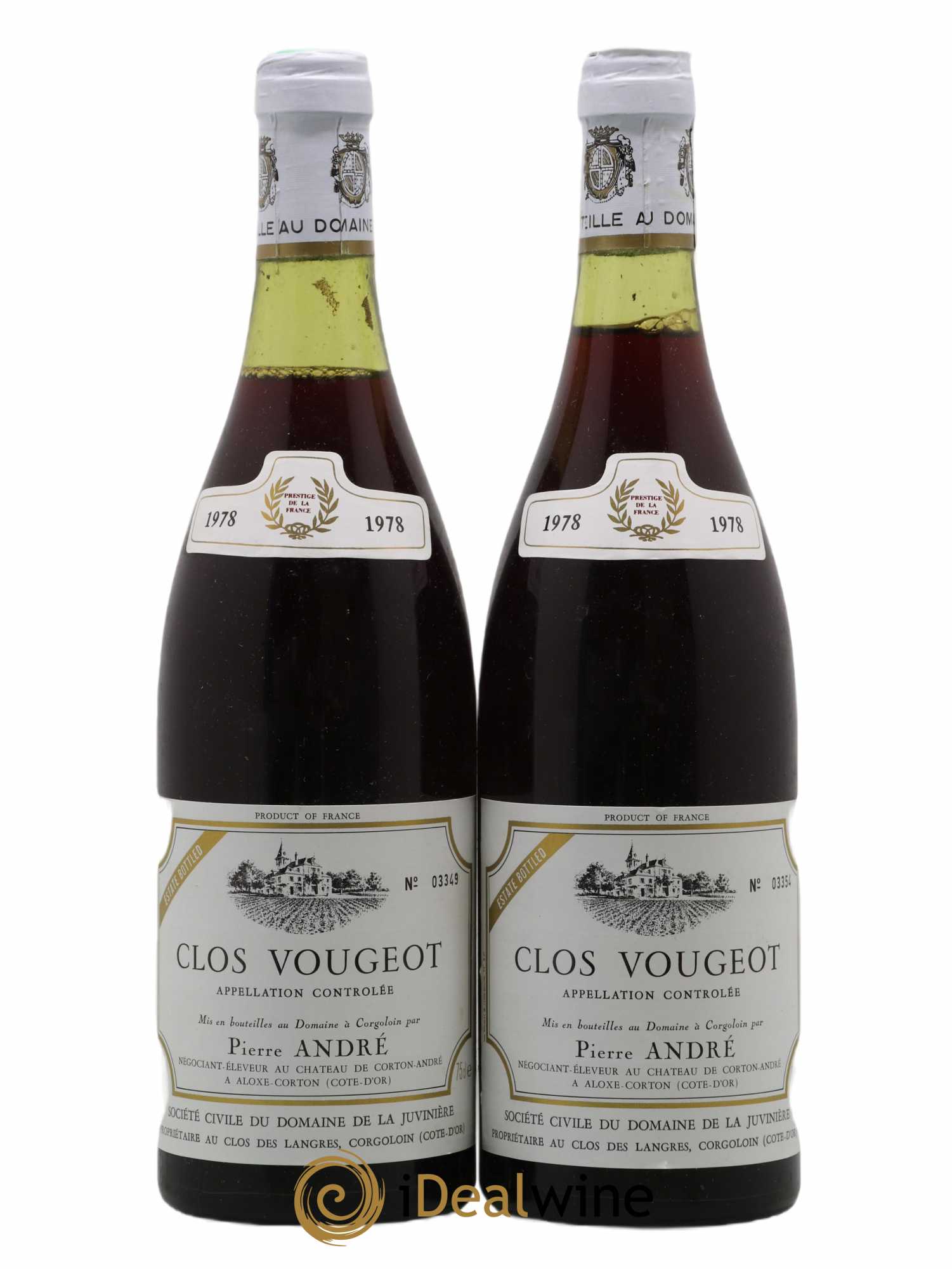 Clos de Vougeot Grand Cru Pierre André 1978 - Lot de 2 bouteilles - 0